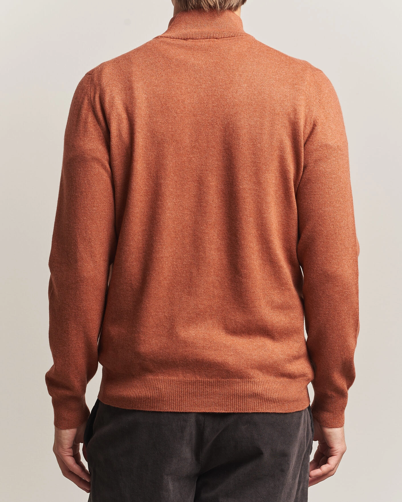 Herr | Tröjor | Gran Sasso | Wool/Cashmere Half Zip Rust Orange