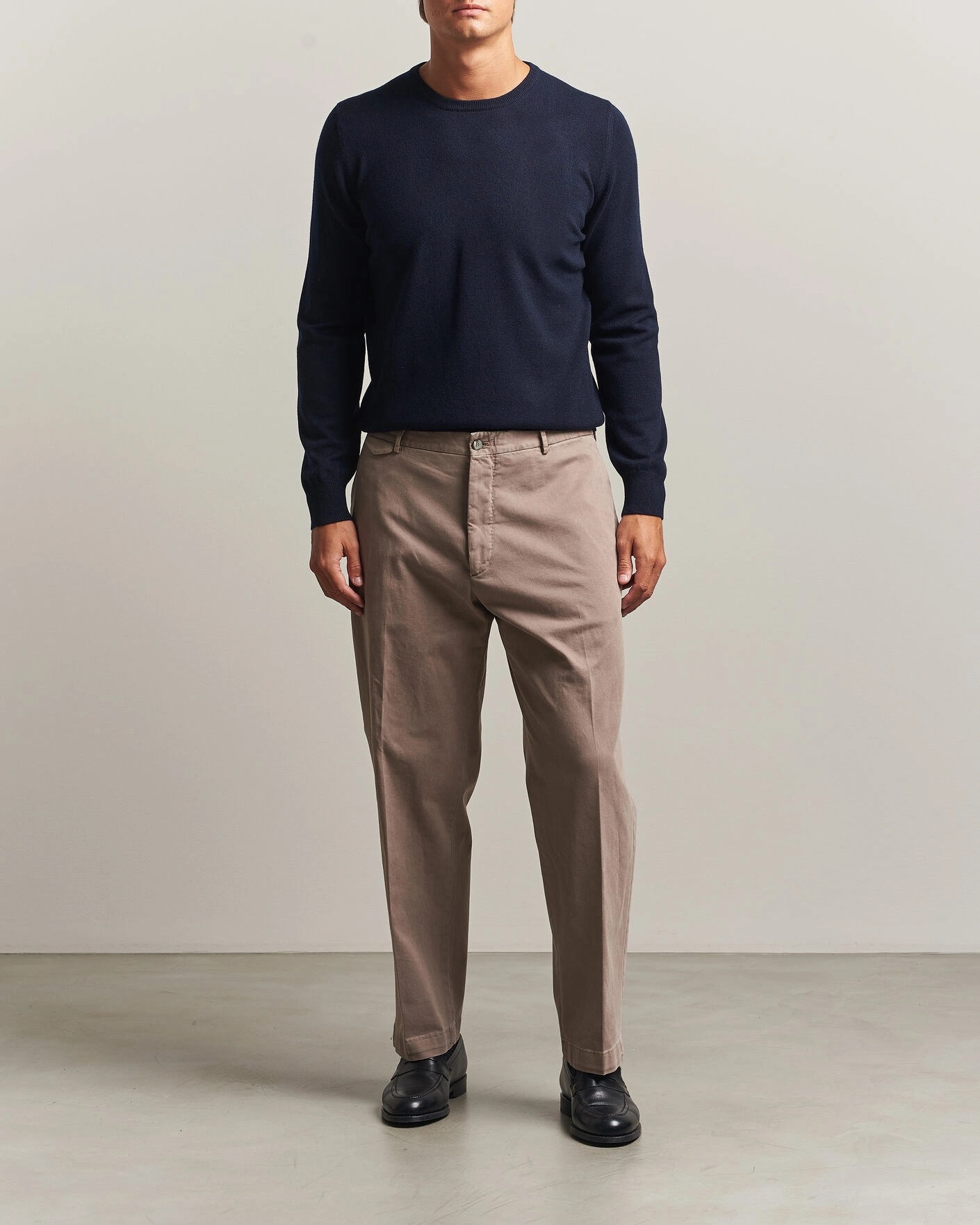 Herr | Tröjor | Gran Sasso | Wool/Cashmere Crew Neck Navy
