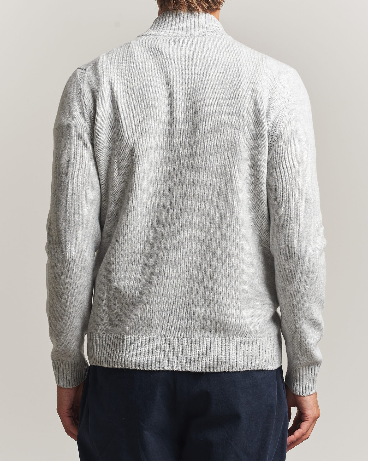 Herr | Tröjor | Gran Sasso | Wool/Cashmere Full Zip Light Grey Melange