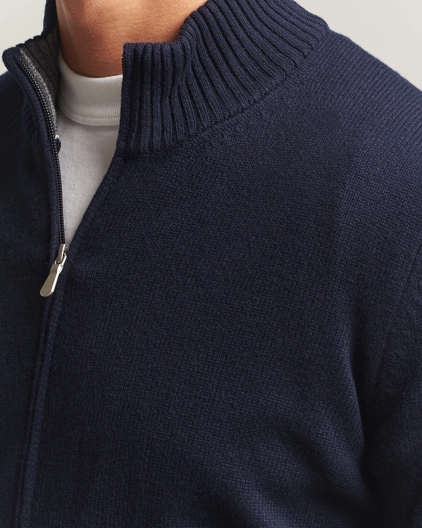 Herr | Tröjor | Gran Sasso | Wool/Cashmere Full Zip Navy