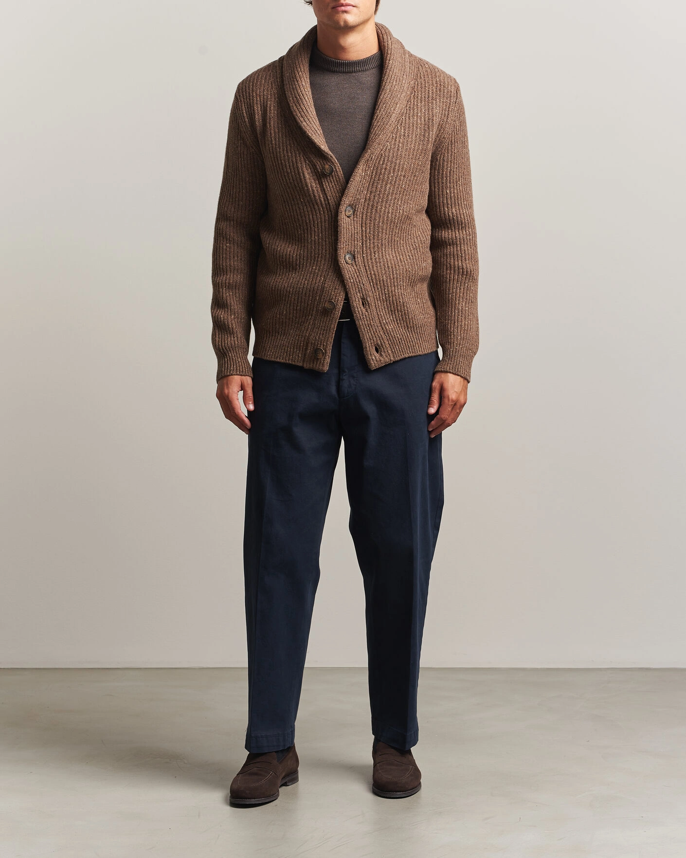 Herr | Tröjor | Gran Sasso | Wool/Cashmere Donegal Cardigan Brown