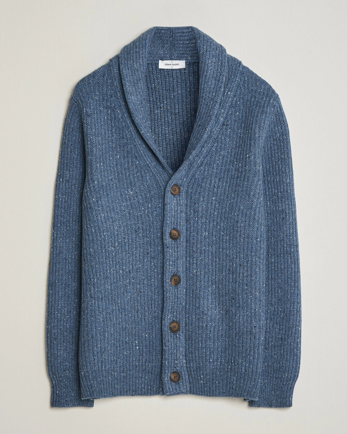 Herr | Tröjor | Gran Sasso | Wool/Cashmere Donegal Cardigan Blue