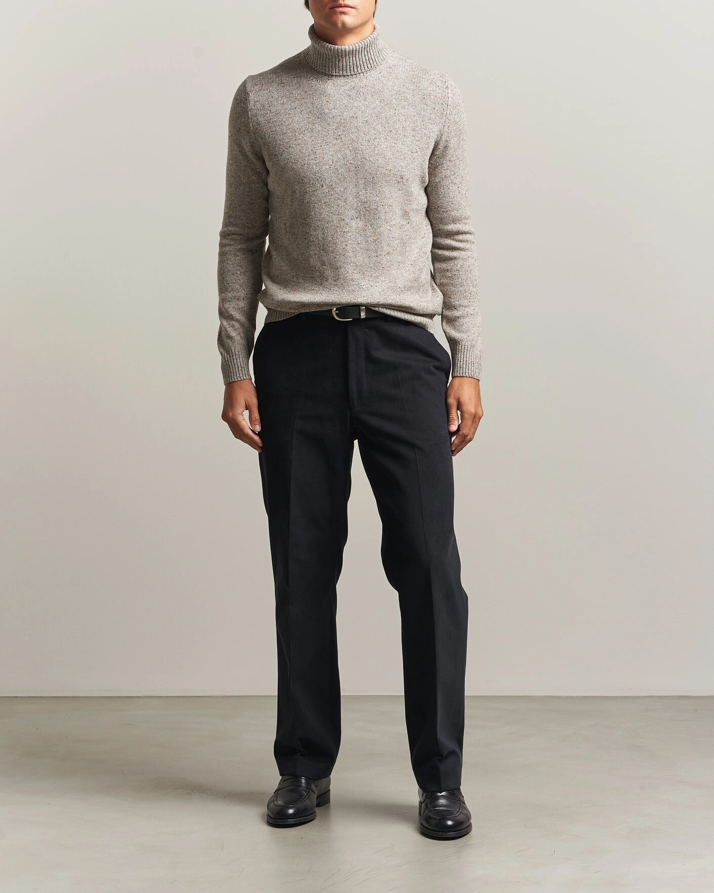 Herr | Tröjor | Gran Sasso | Wool/Cashmere Donegal Rollneck Beige