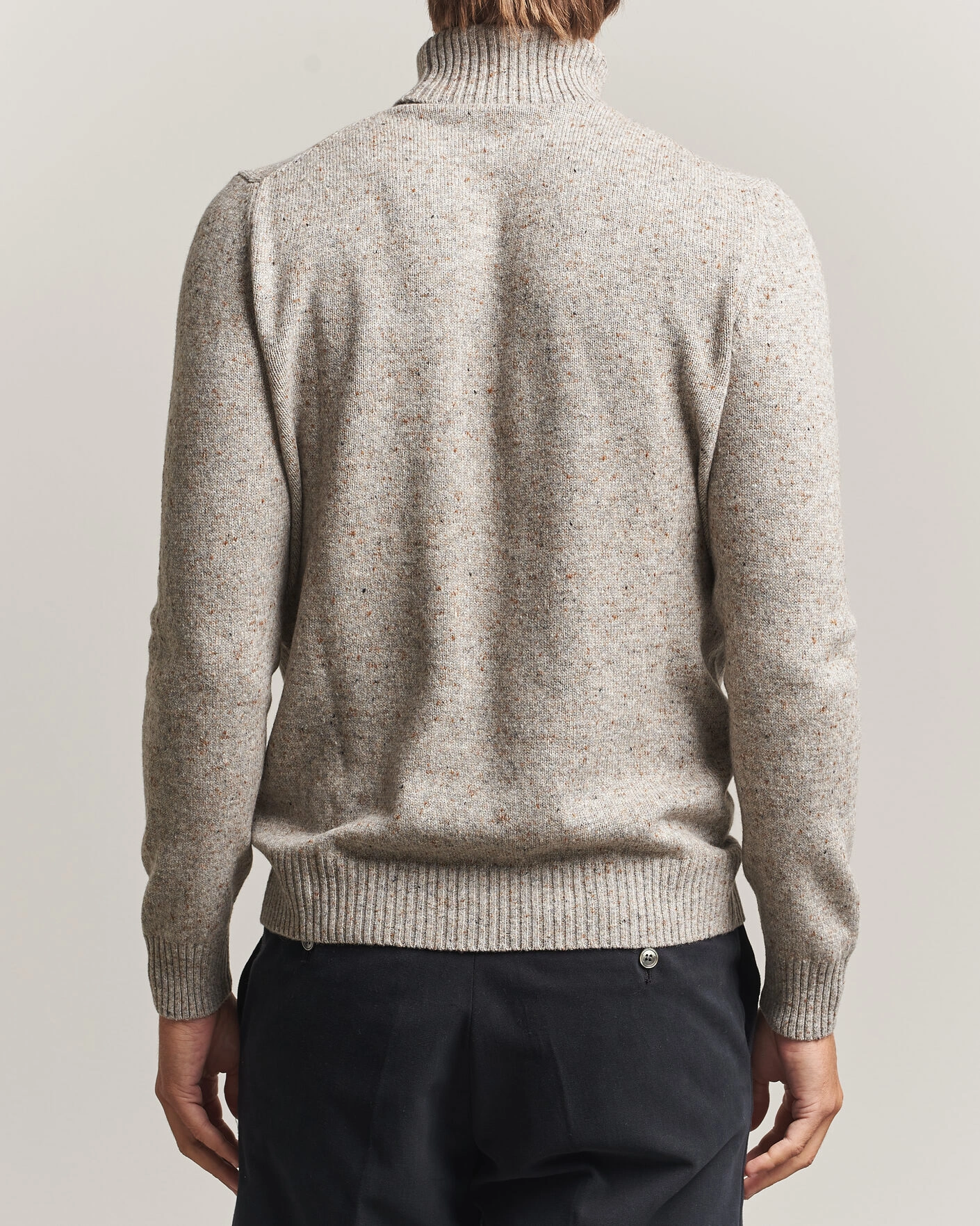Herr | Tröjor | Gran Sasso | Wool/Cashmere Donegal Rollneck Beige