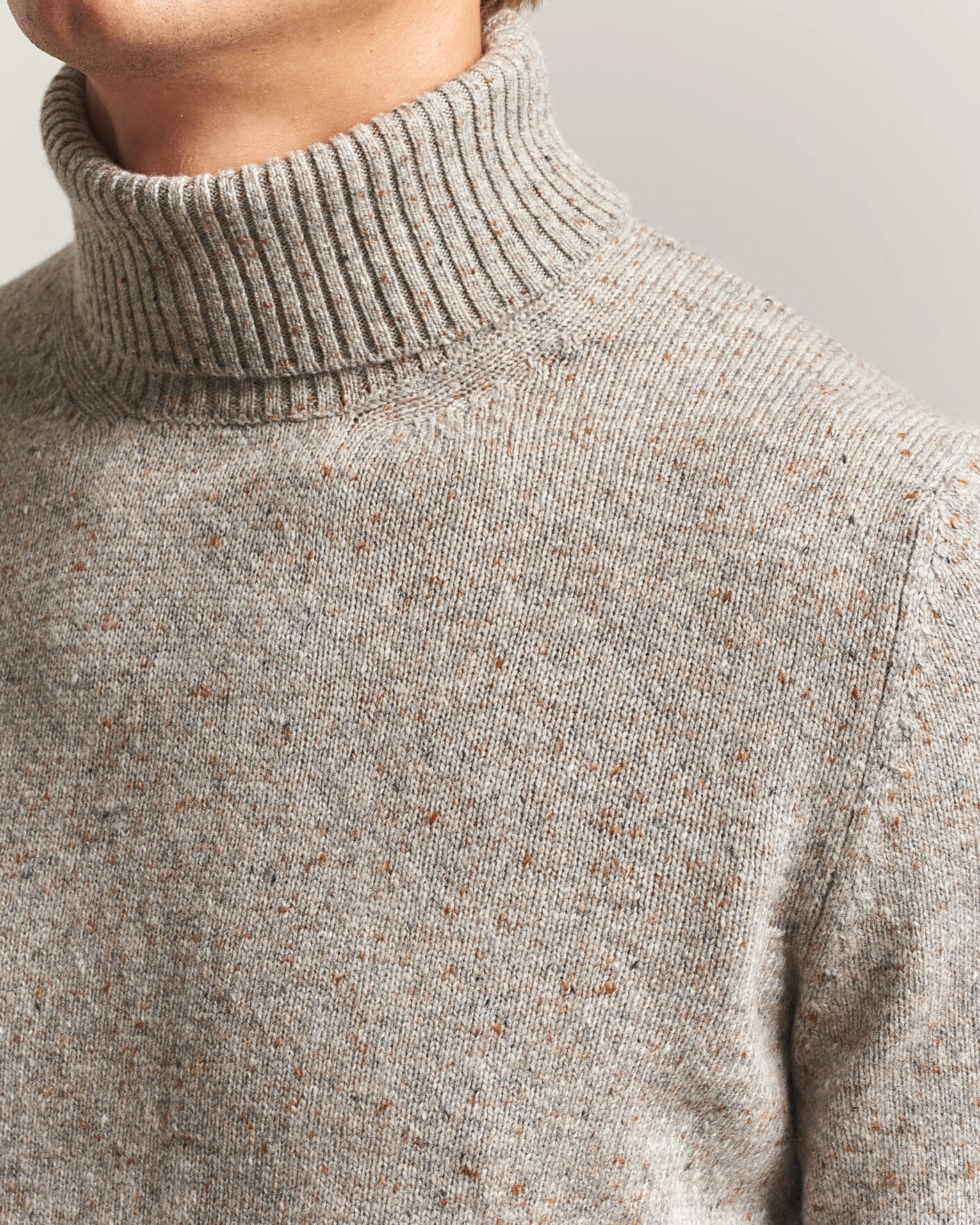 Herr | Tröjor | Gran Sasso | Wool/Cashmere Donegal Rollneck Beige