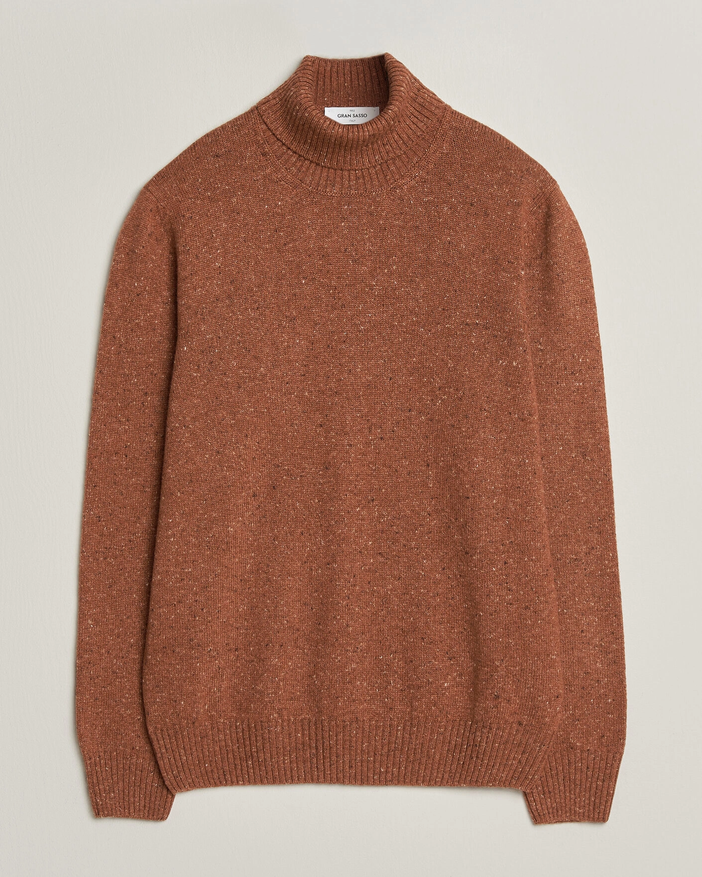 Herr | Tröjor | Gran Sasso | Wool/Cashmere Donegal Rollneck Rust Orange