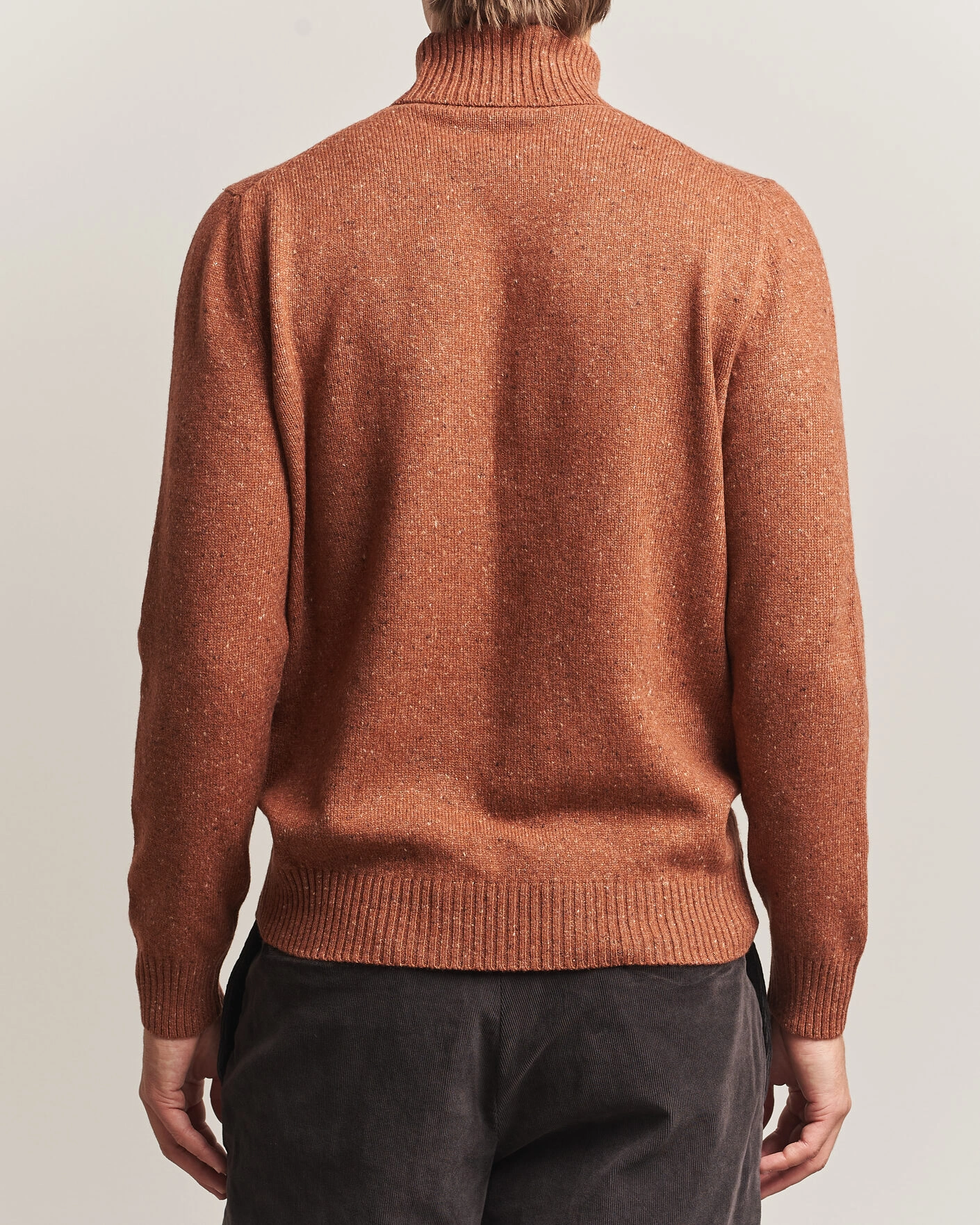 Herr | Tröjor | Gran Sasso | Wool/Cashmere Donegal Rollneck Rust Orange