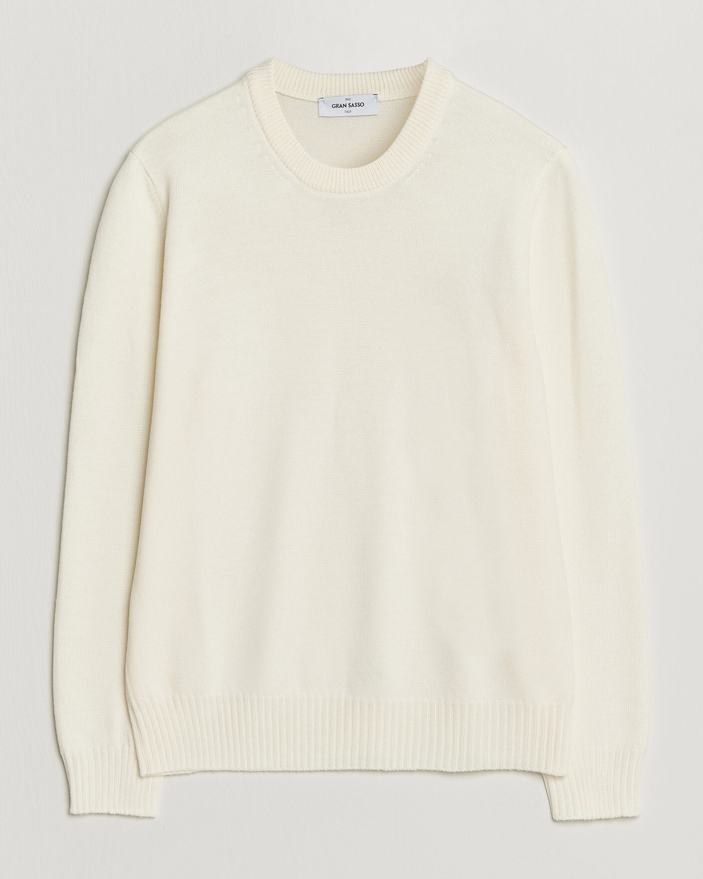 Herr | Tröjor | Gran Sasso | Merino Knitted Crew Neck Cream