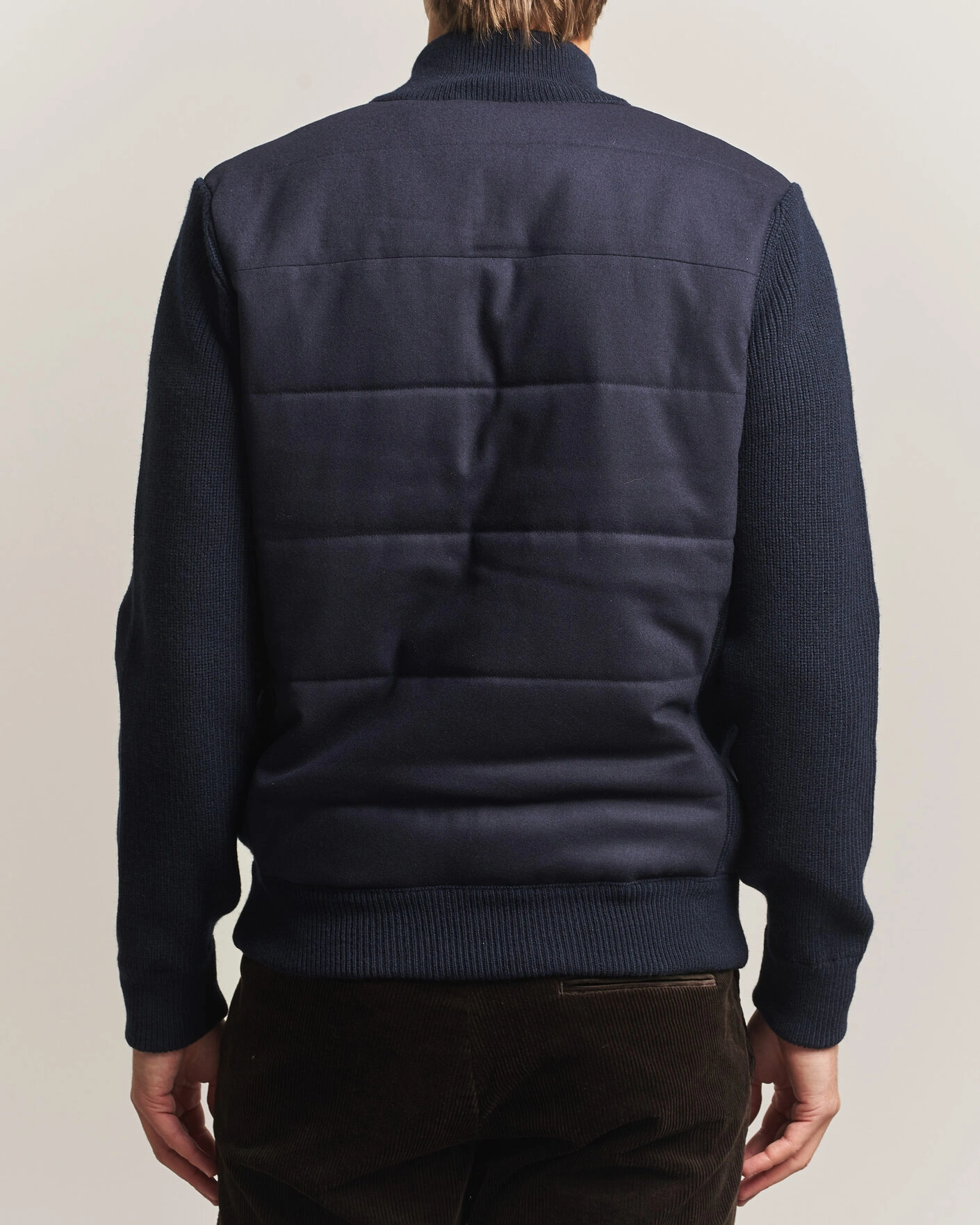 Herr | Jackor | Gran Sasso | Brushed Wool Hybrid Jacket Navy
