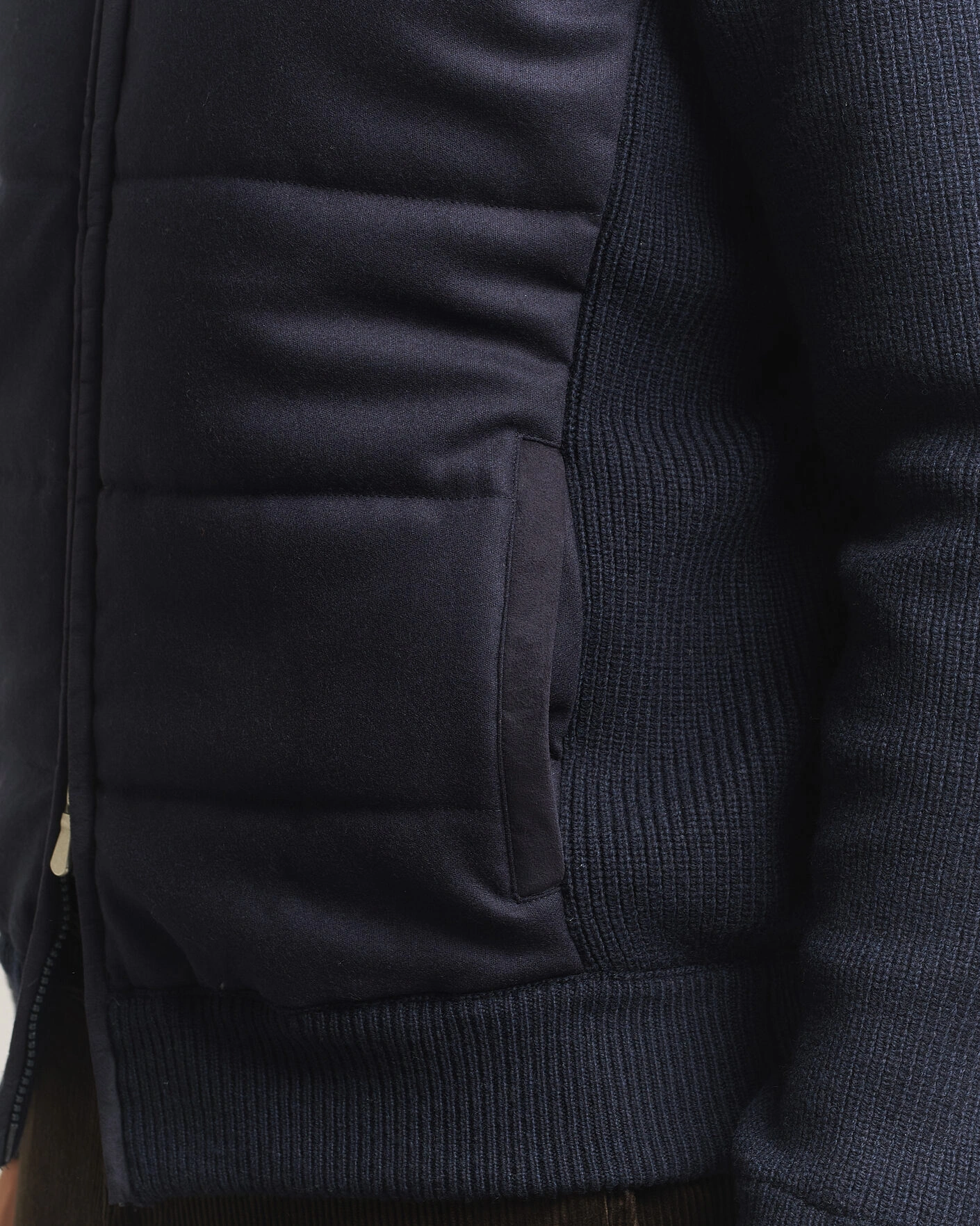 Herr | Jackor | Gran Sasso | Brushed Wool Hybrid Jacket Navy