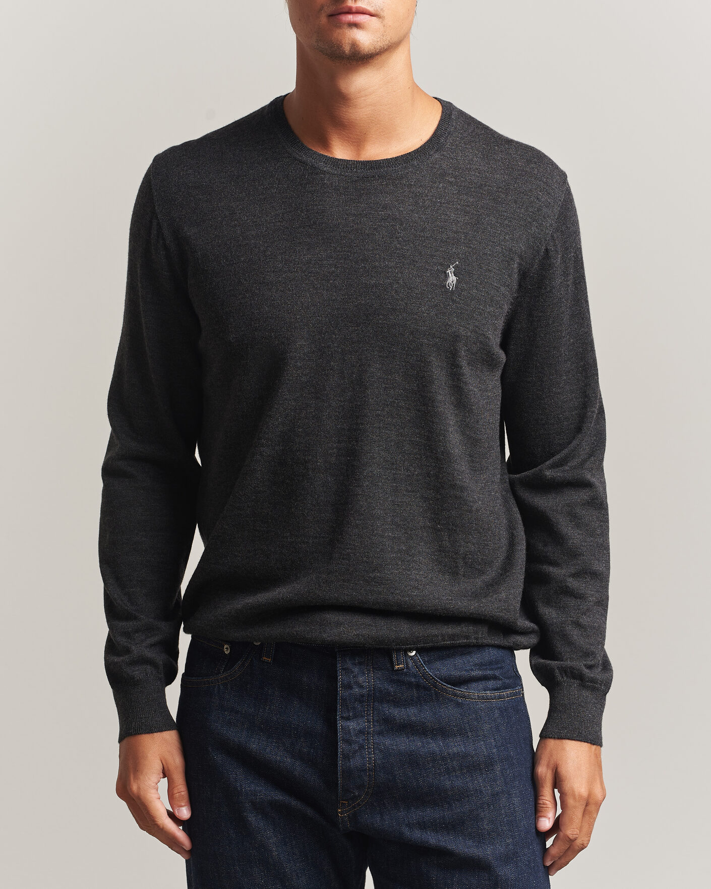 Herr | Tröjor | Polo Ralph Lauren | Long Sleeve Pullover Dark Granite