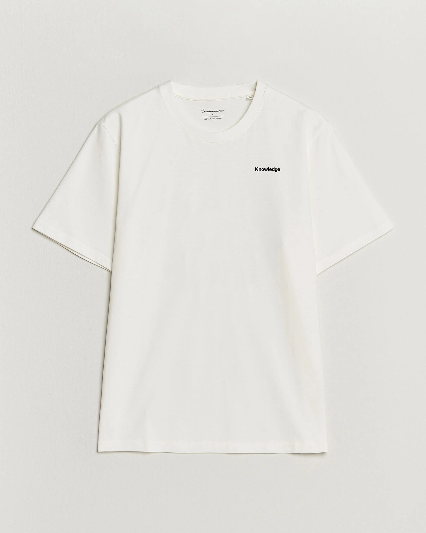 Herr | T-Shirts | KnowledgeCotton Apparel | Back Print T-Shirt Egret