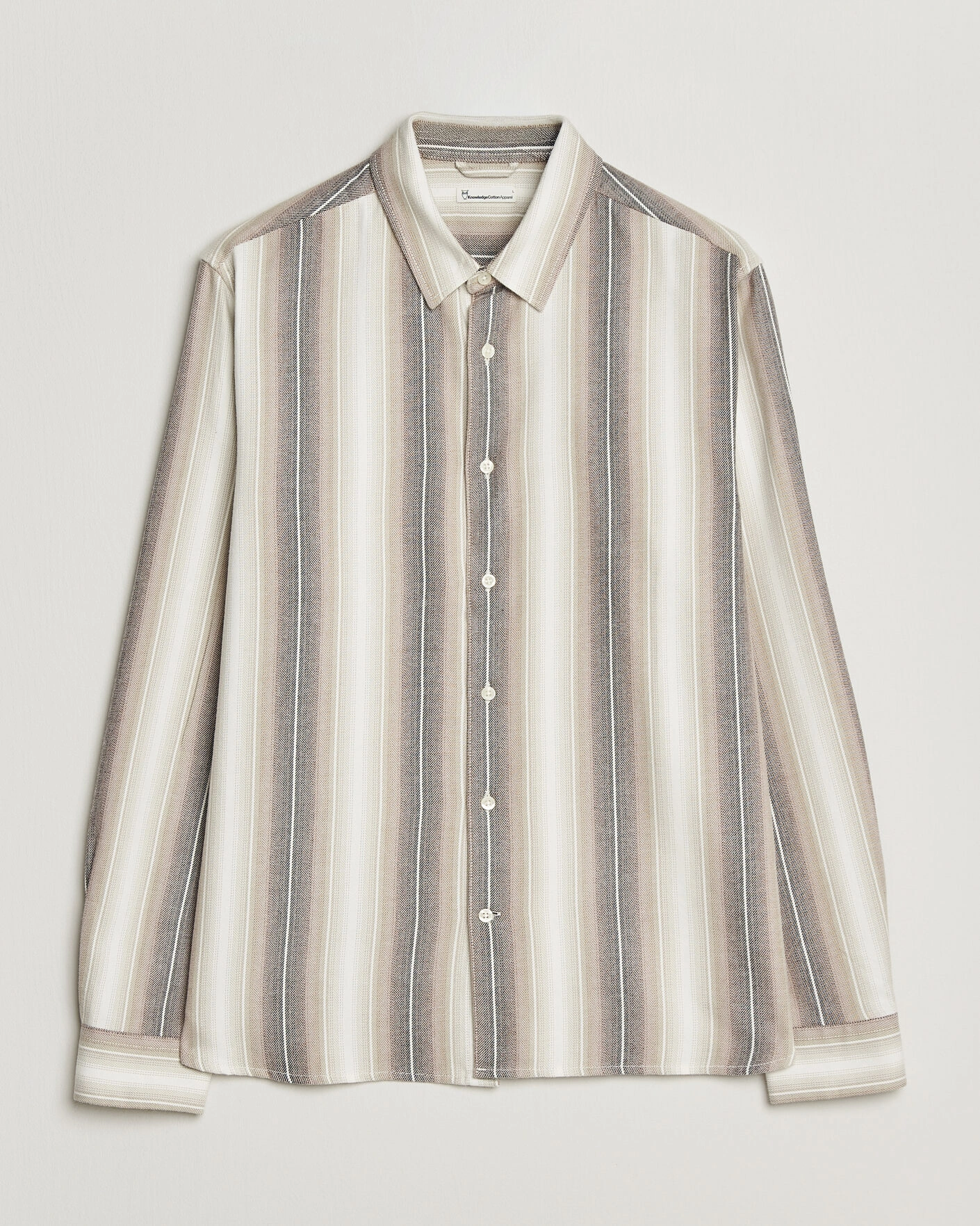 Herr | Skjortor | KnowledgeCotton Apparel | Dune Regular Stripe Shirt Creme