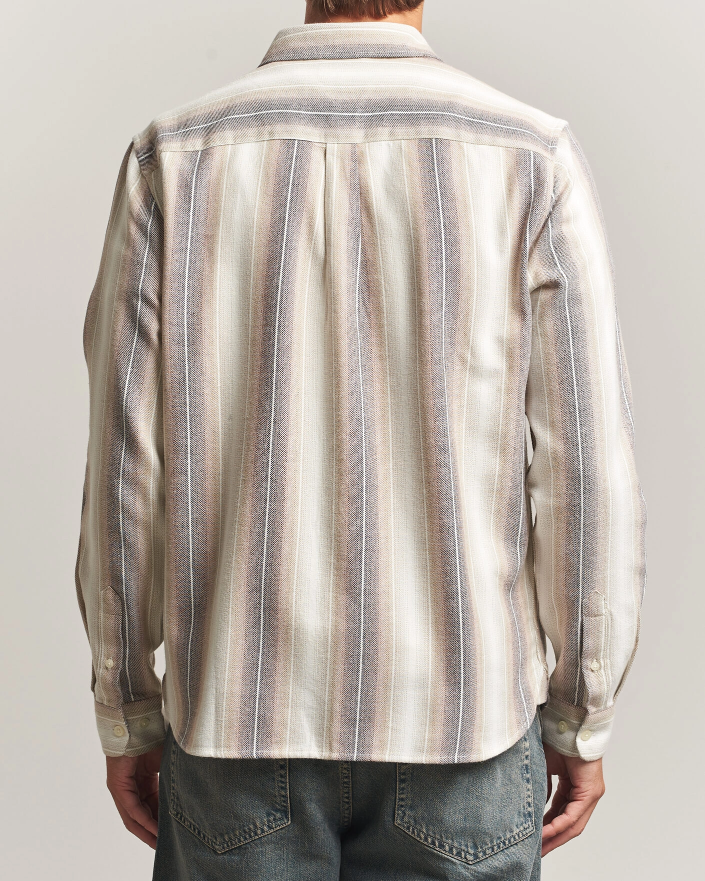 Herr | Skjortor | KnowledgeCotton Apparel | Dune Regular Stripe Shirt Creme