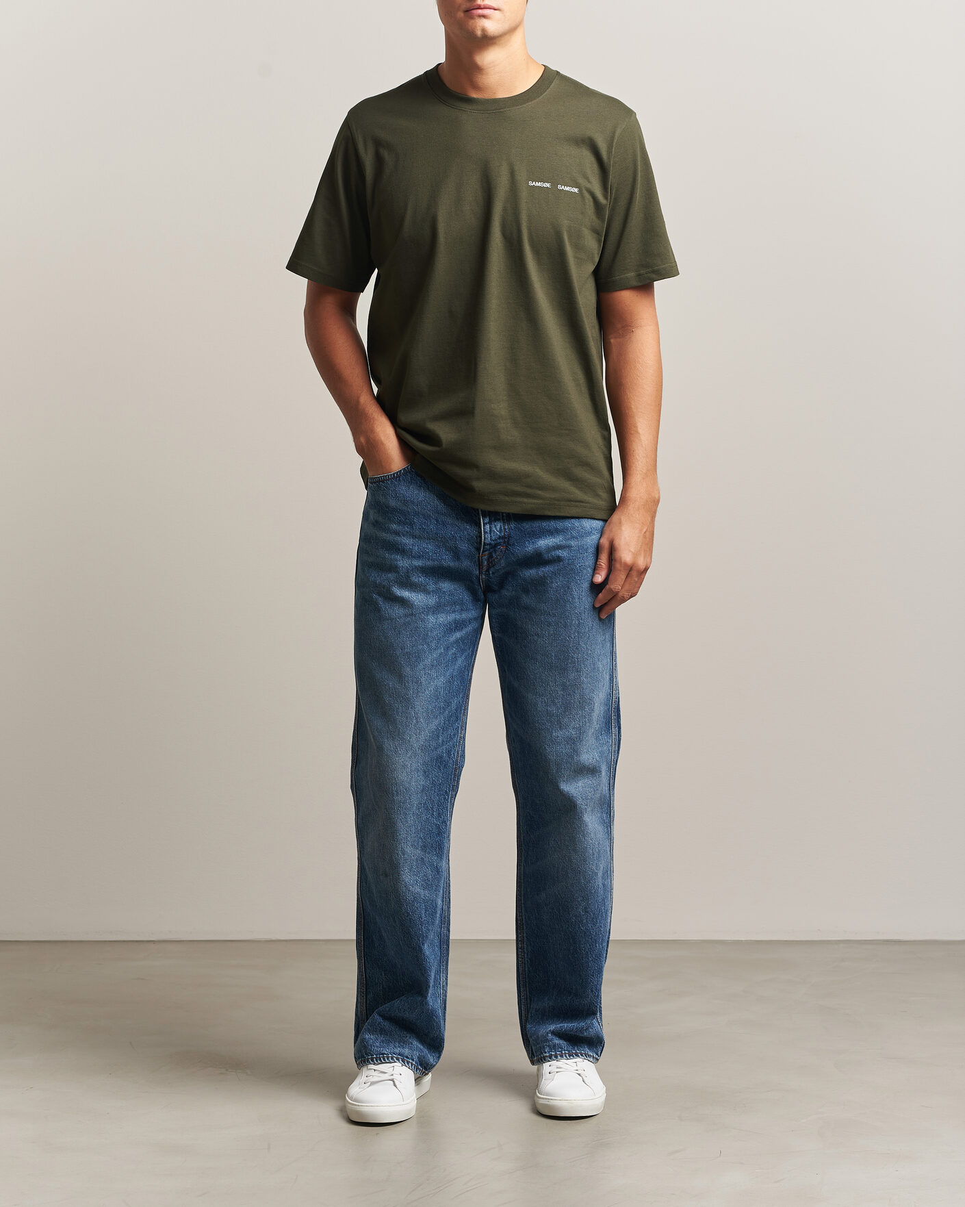 Herr | T-Shirts | Samsøe Samsøe | Thomas Cotton T-Shirt Forest Night