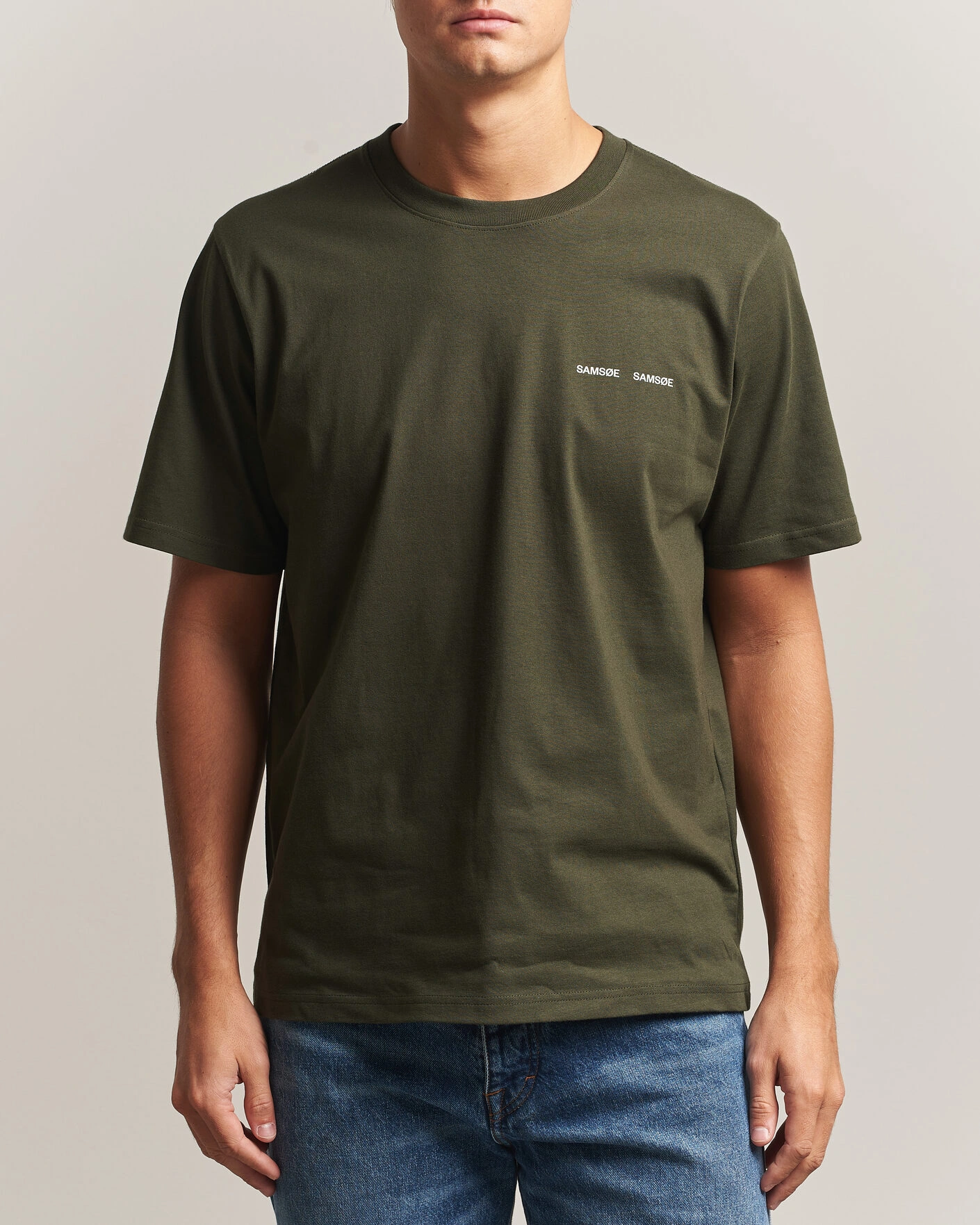 Herr | T-Shirts | Samsøe Samsøe | Thomas Cotton T-Shirt Forest Night