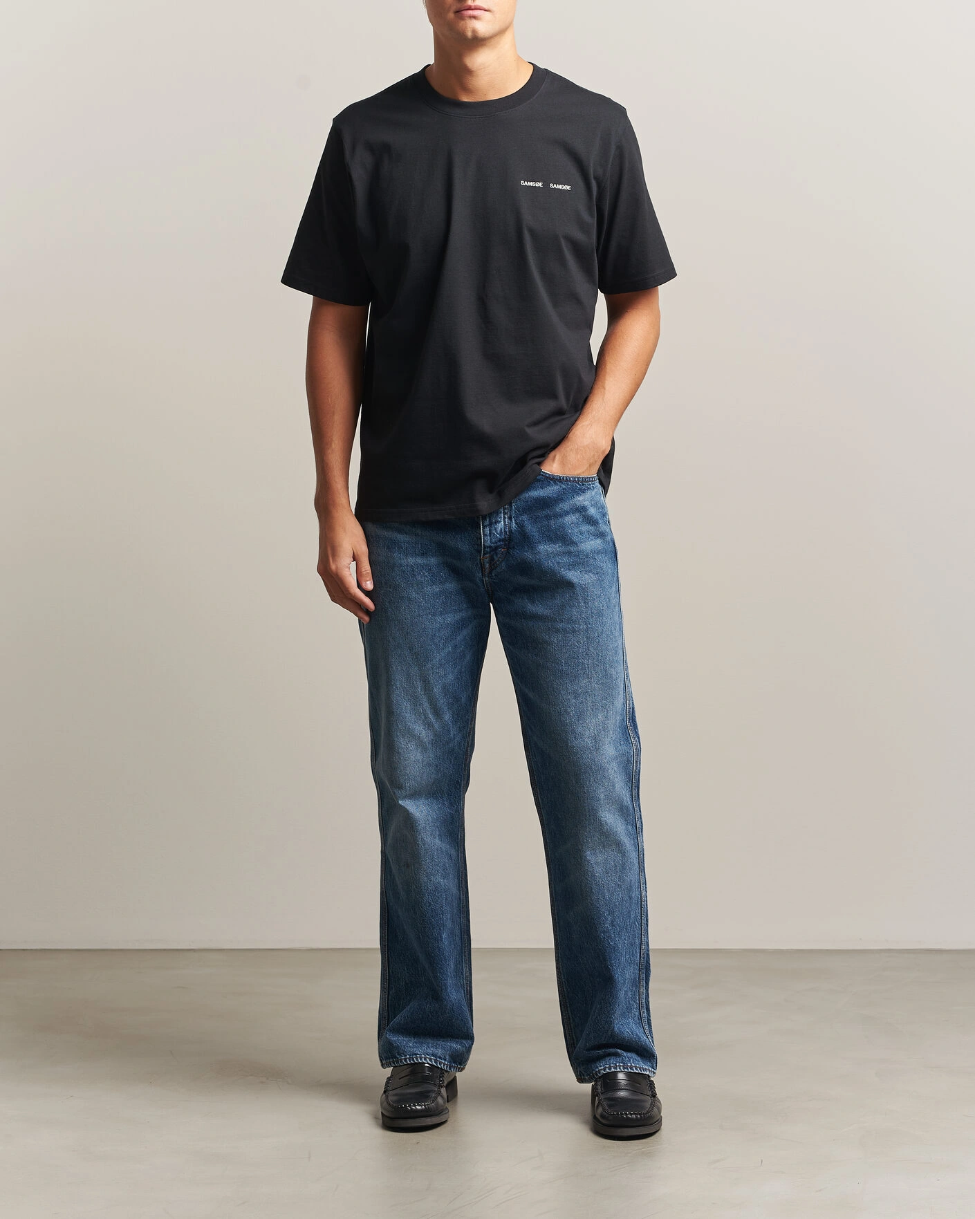 Herr | T-Shirts | Samsøe Samsøe | Thomas Cotton T-Shirt Black