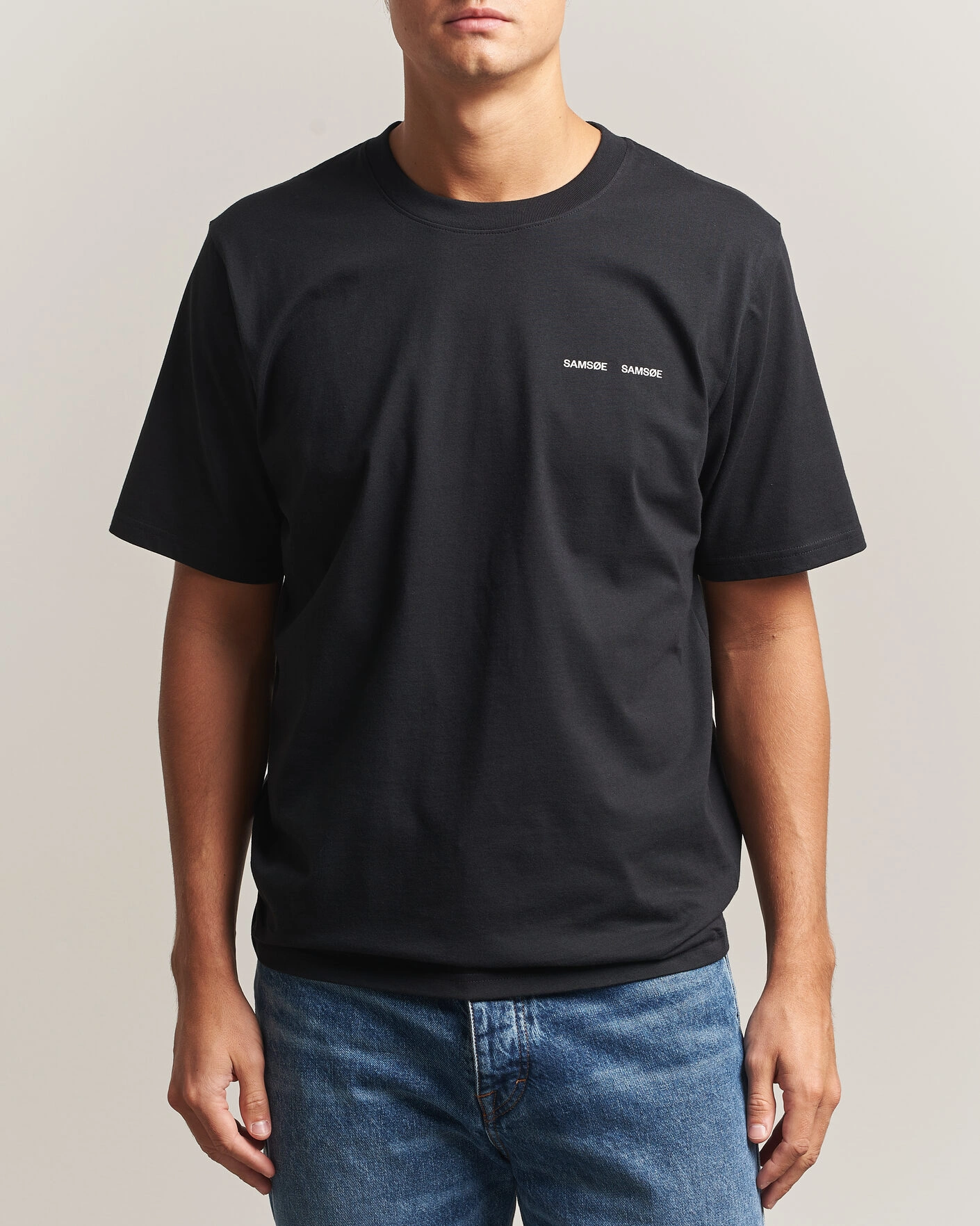 Herr | T-Shirts | Samsøe Samsøe | Thomas Cotton T-Shirt Black