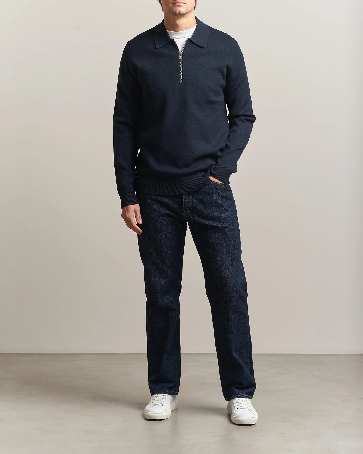 Herr | Tröjor | Samsøe Samsøe | Matt Half Zip Polo Sky Captain