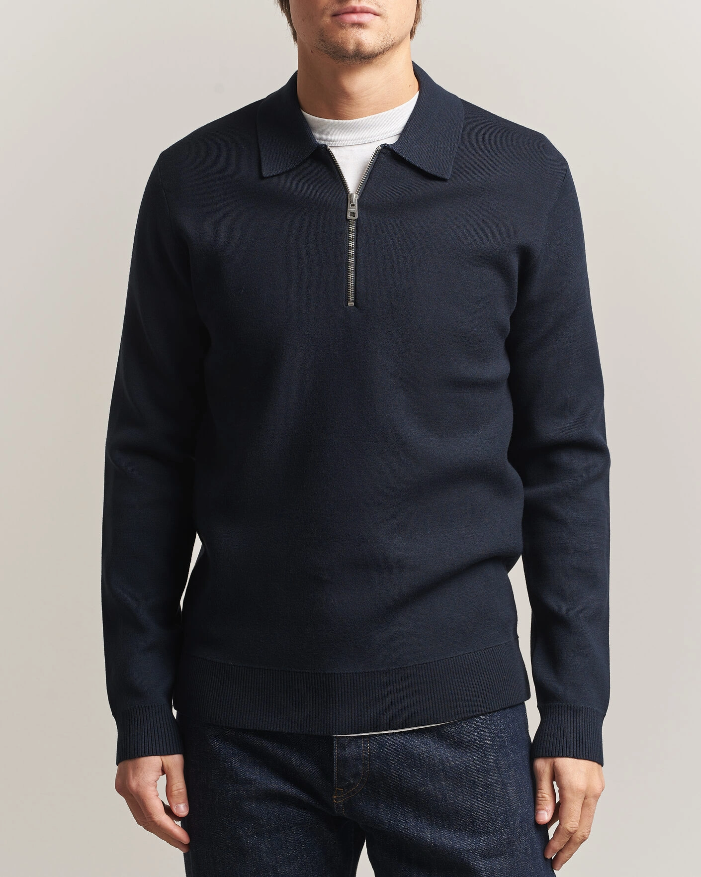 Herr | Tröjor | Samsøe Samsøe | Matt Half Zip Polo Sky Captain