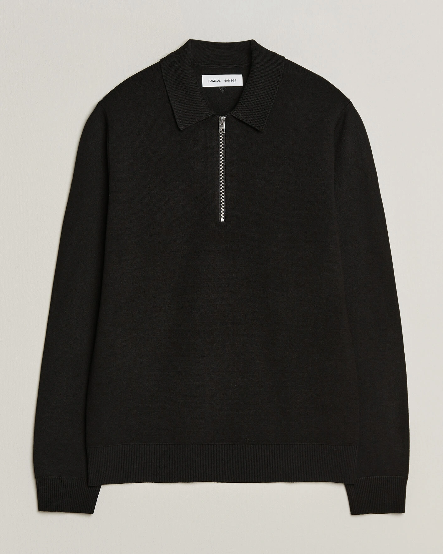 Herr | Tröjor | Samsøe Samsøe | Matt Half Zip Polo Black