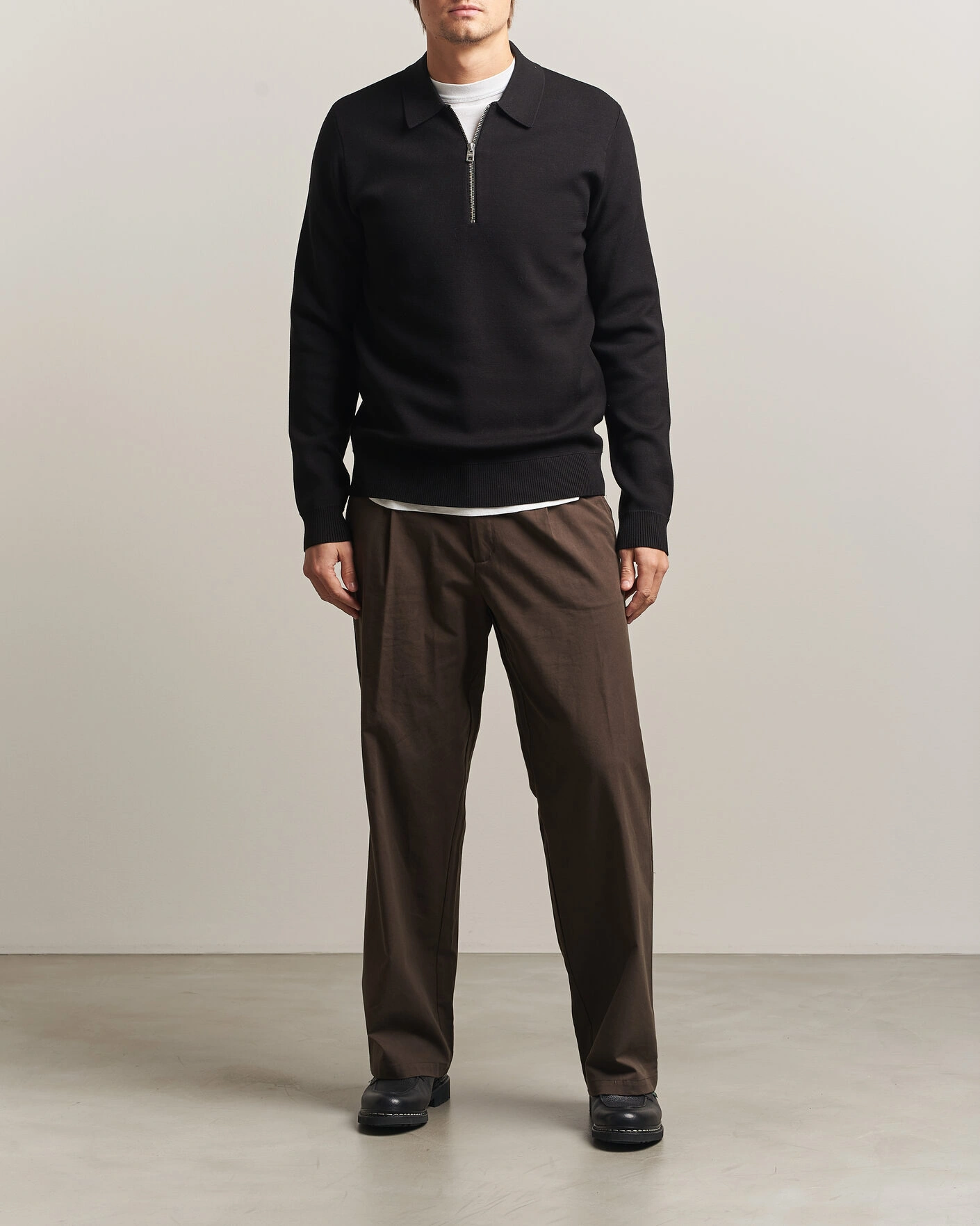 Herr | Tröjor | Samsøe Samsøe | Matt Half Zip Polo Black