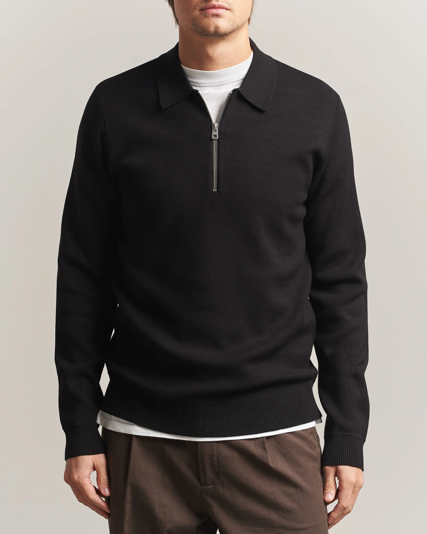 Herr | Tröjor | Samsøe Samsøe | Matt Half Zip Polo Black