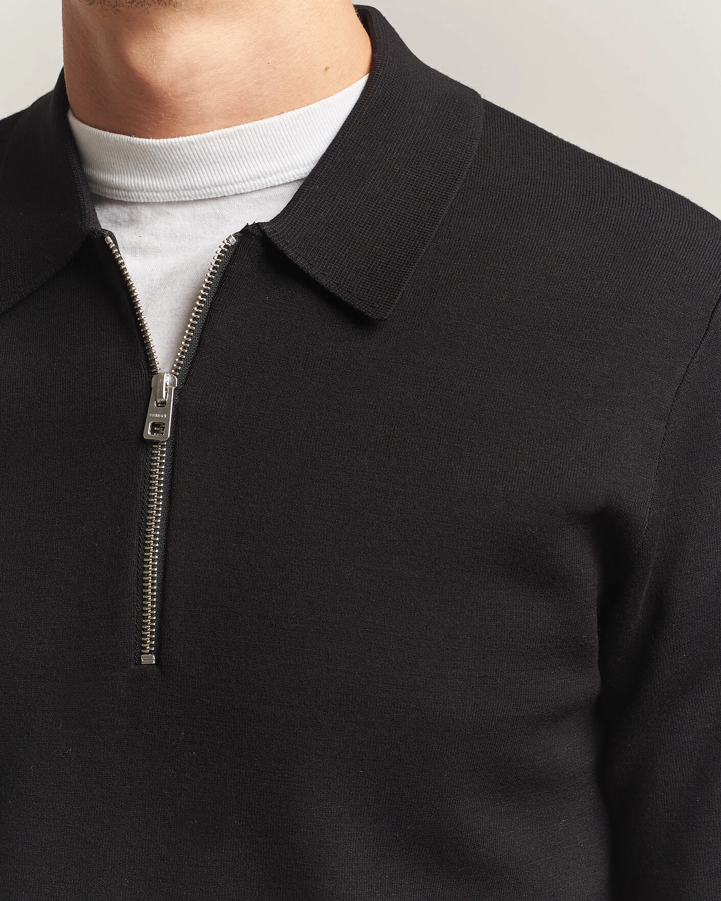 Herr | Tröjor | Samsøe Samsøe | Matt Half Zip Polo Black