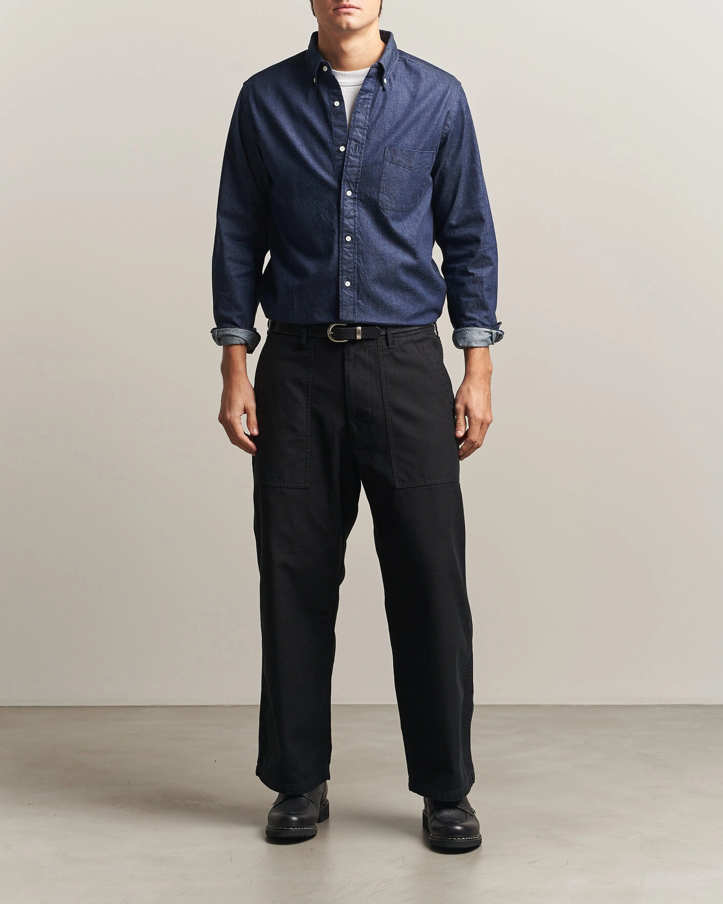 Herr | Skjortor | BEAMS PLUS | Denim Button Down Shirt Indigo