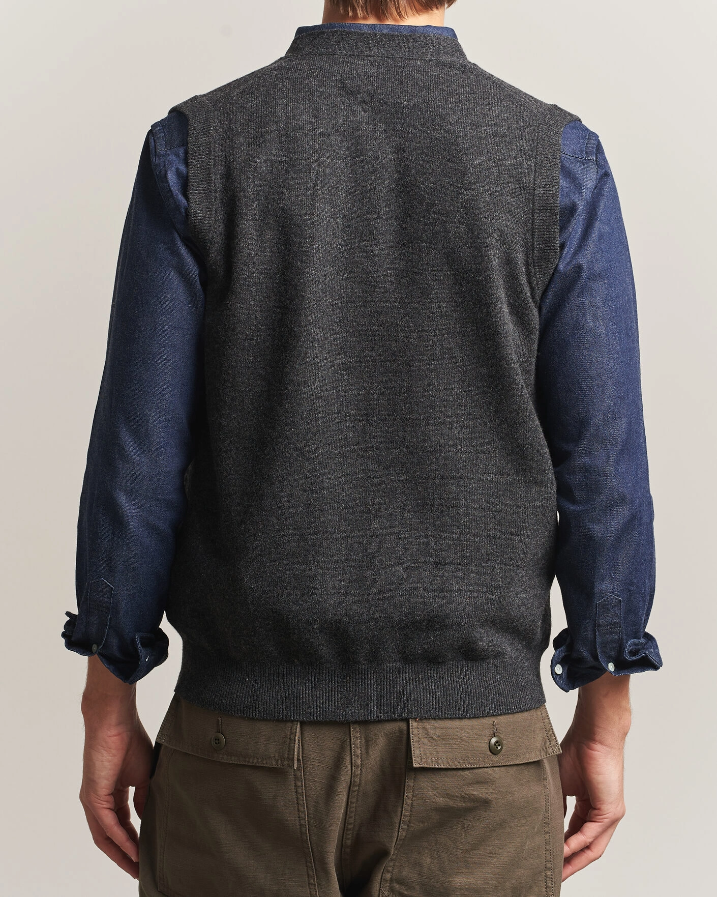 Herr | Tröjor | BEAMS PLUS | Button Knit Vest Charcoal