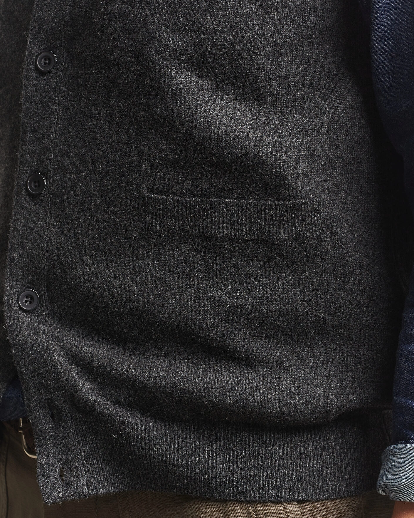 Herr | Tröjor | BEAMS PLUS | Button Knit Vest Charcoal