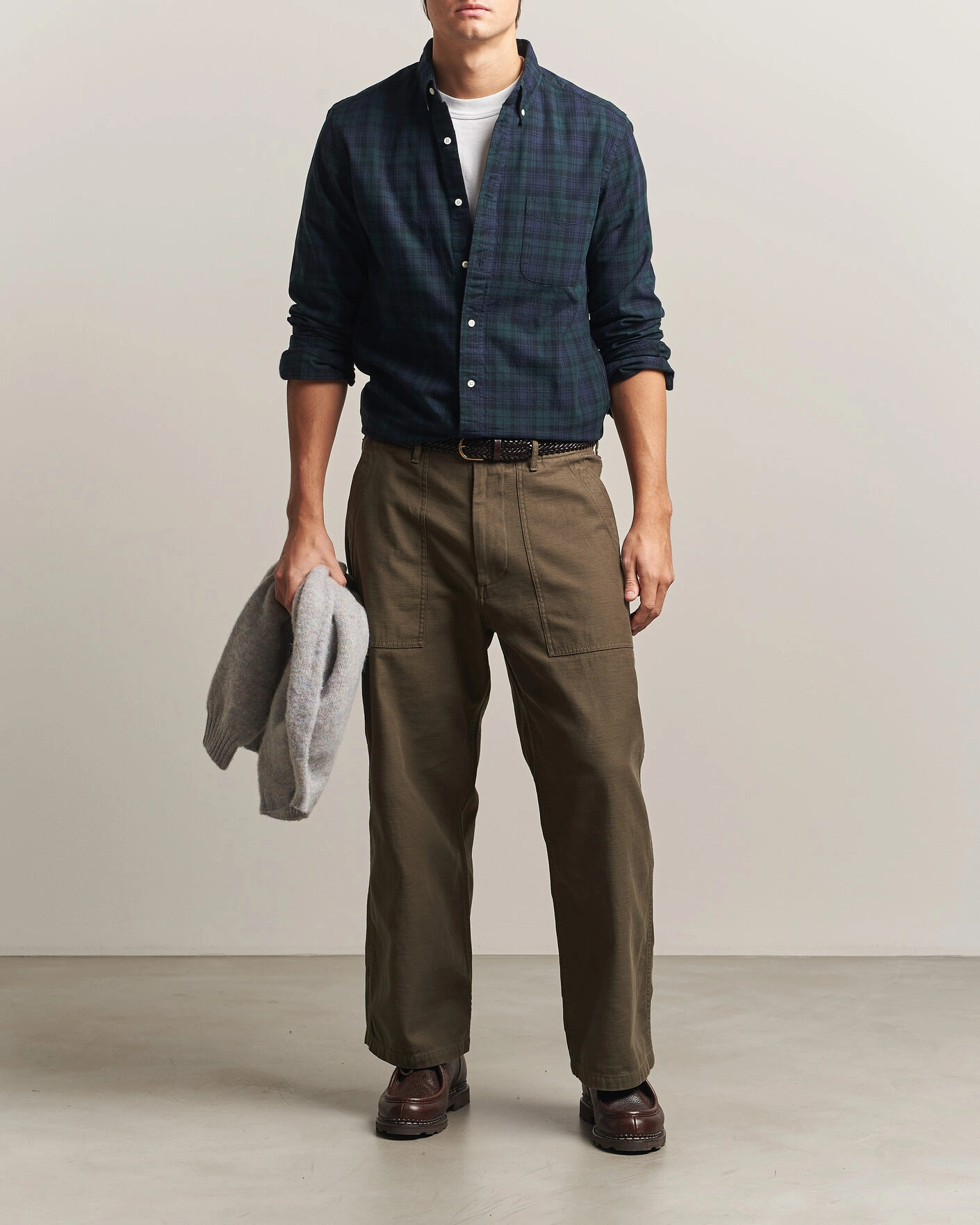 Herr | Skjortor | BEAMS PLUS | Button Down Shirt Black Watch
