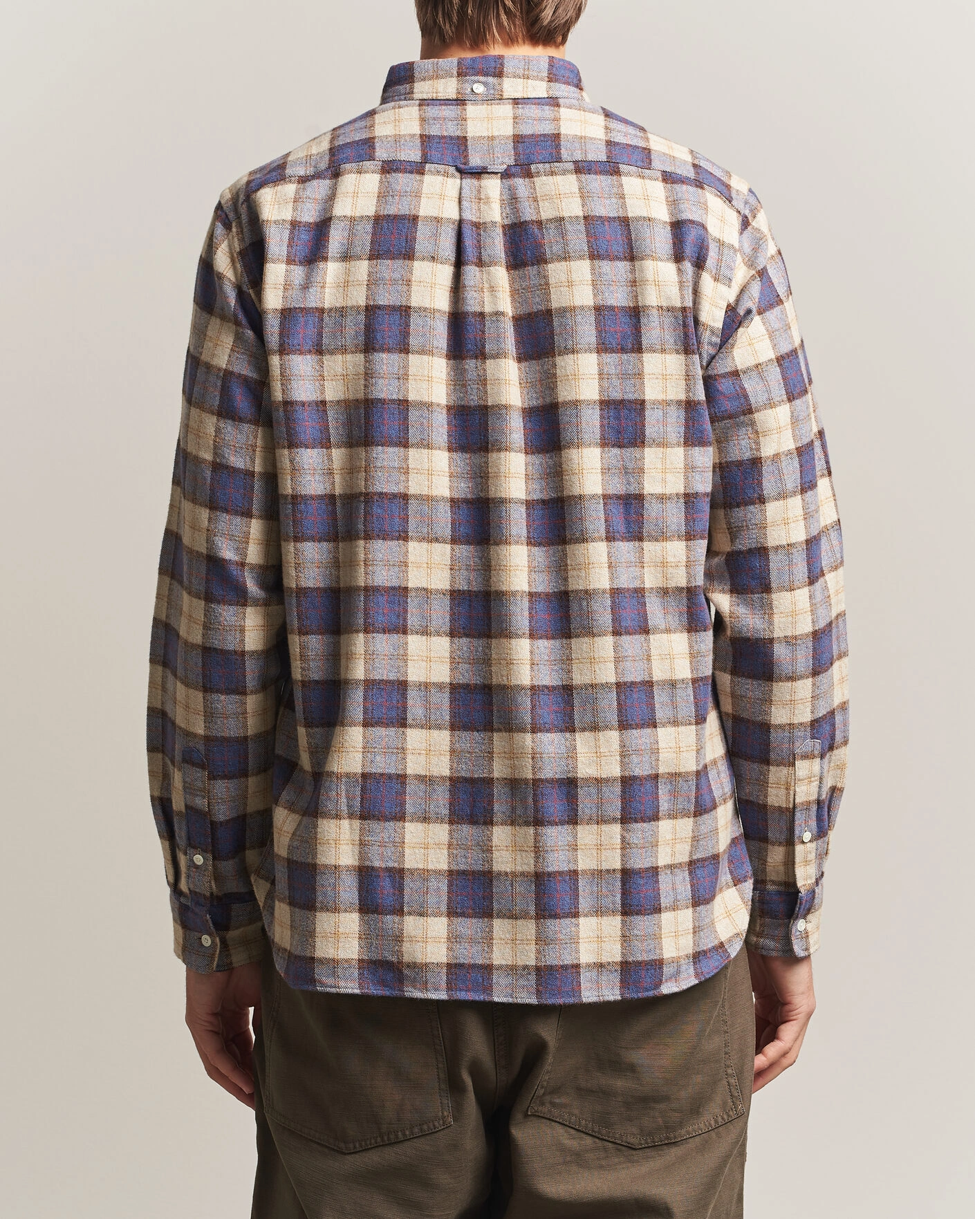 Herr | Skjortor | BEAMS PLUS | Plaid Button Down Shirt White/Blue