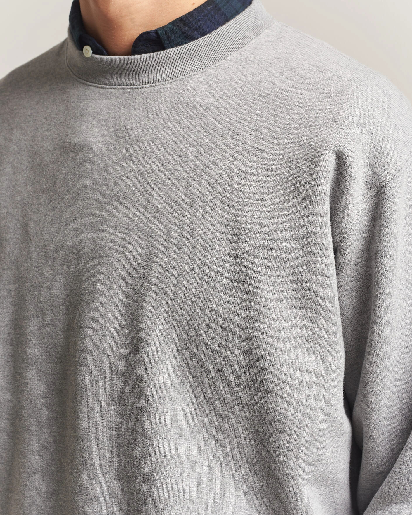Herr | Tröjor | BEAMS PLUS | Soft Sweat Crew Neck Grey