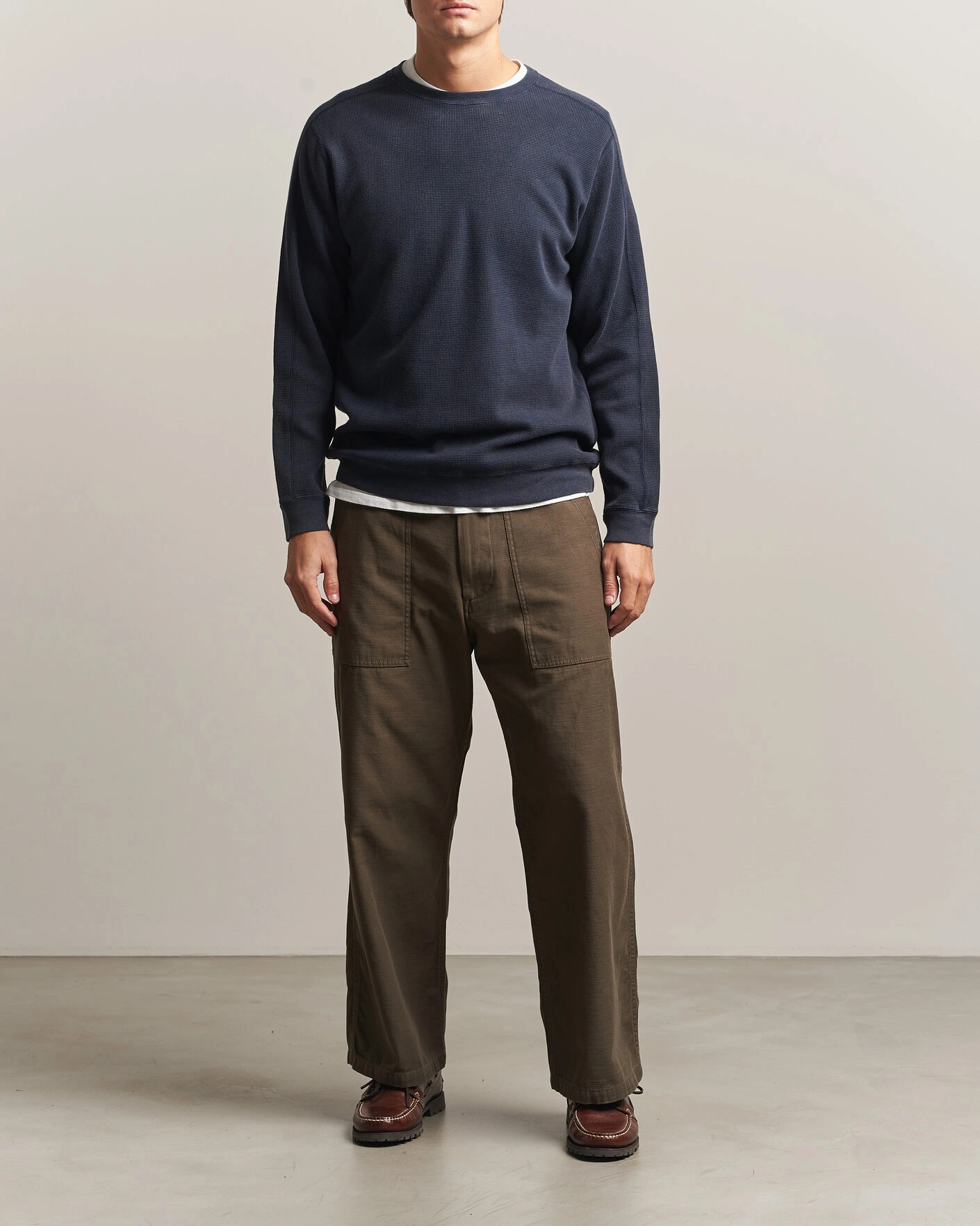 Herr | T-Shirts | BEAMS PLUS | Fade Thermal Crew Navy