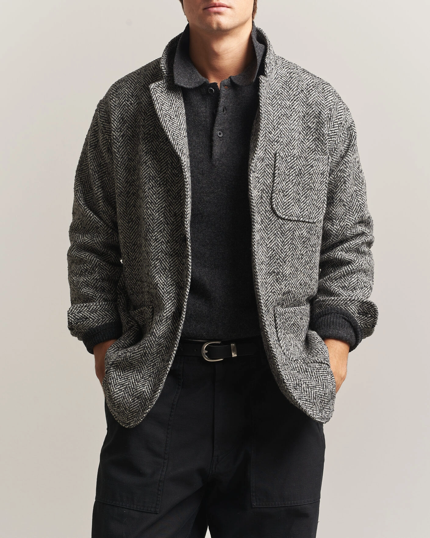Herr | Jackor | BEAMS PLUS | Wool Herringbone Jacket Grey