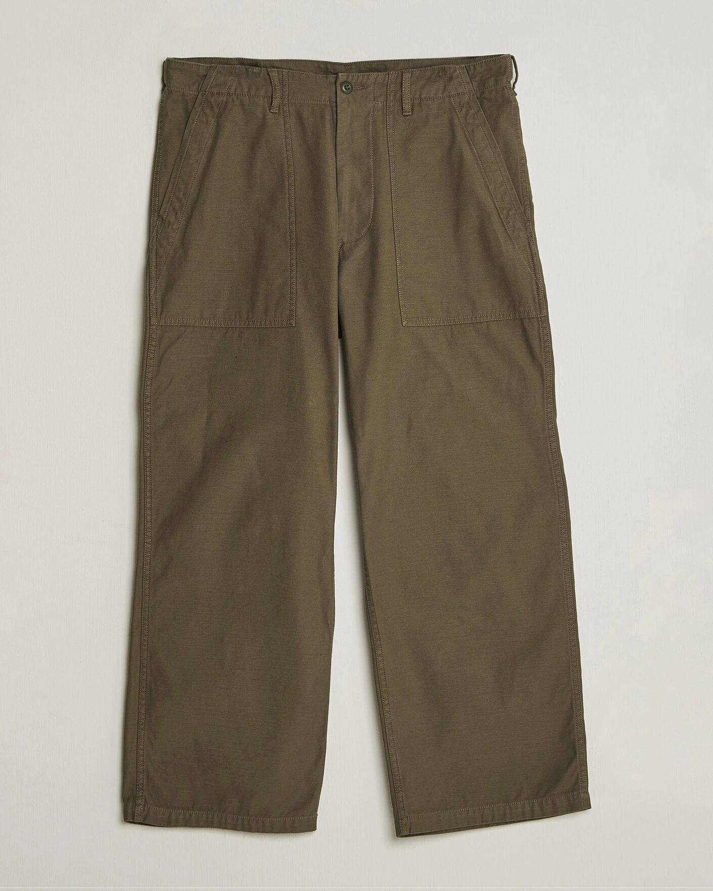 Herr | Byxor | BEAMS PLUS | MIL Utility Sateen Trousers Olive Brown
