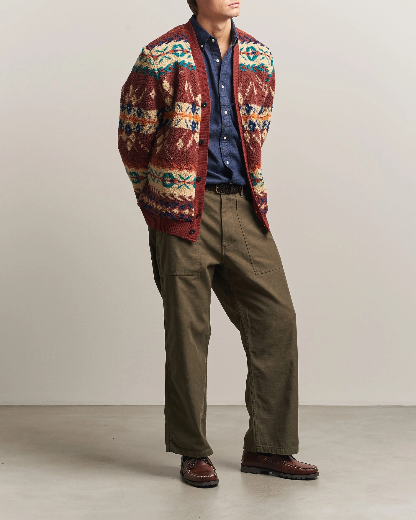 Herr | Byxor | BEAMS PLUS | MIL Utility Sateen Trousers Olive Brown
