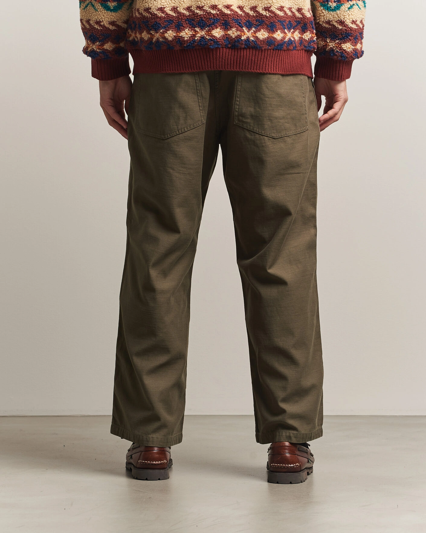 Herr | Byxor | BEAMS PLUS | MIL Utility Sateen Trousers Olive Brown