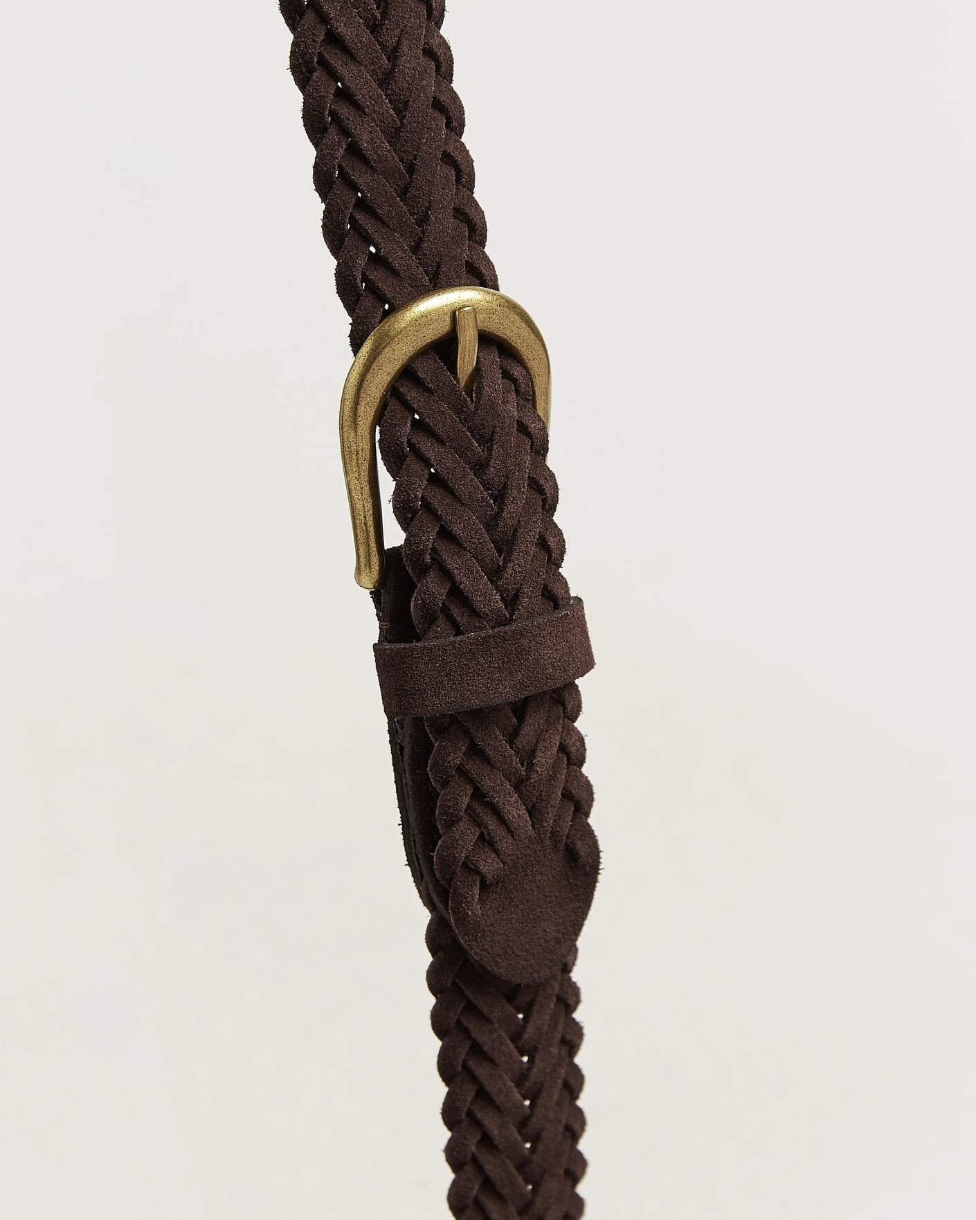 Herr | Bälten | BEAMS PLUS | Suede Braided Belt Dark Brown