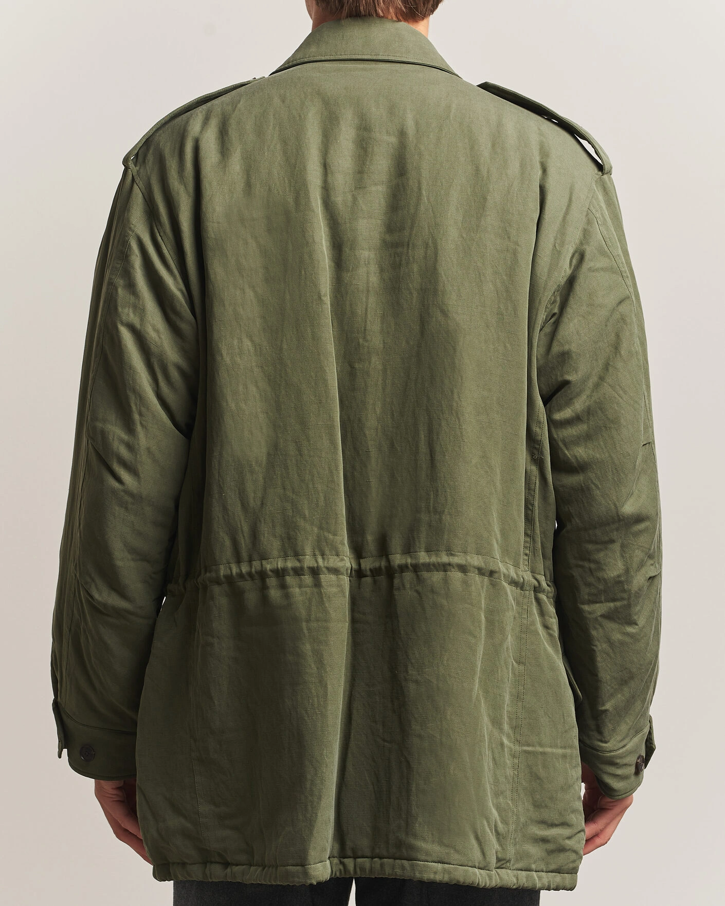 Herr | Jackor | Auralee | Brushed Padded Military Jacket Olive