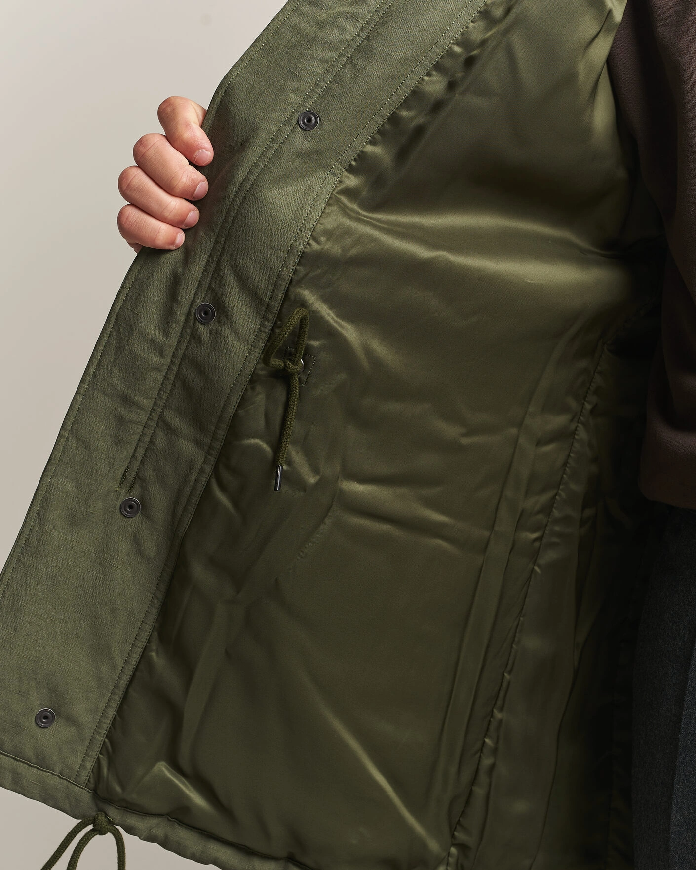 Herr | Jackor | Auralee | Brushed Padded Military Jacket Olive