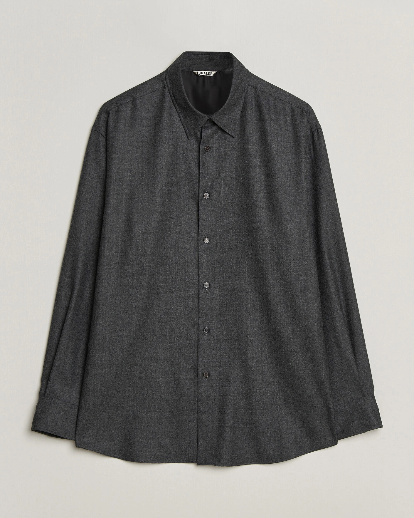 Herr | Skjortor | Auralee | Super Light Wool Shirt Charcoal