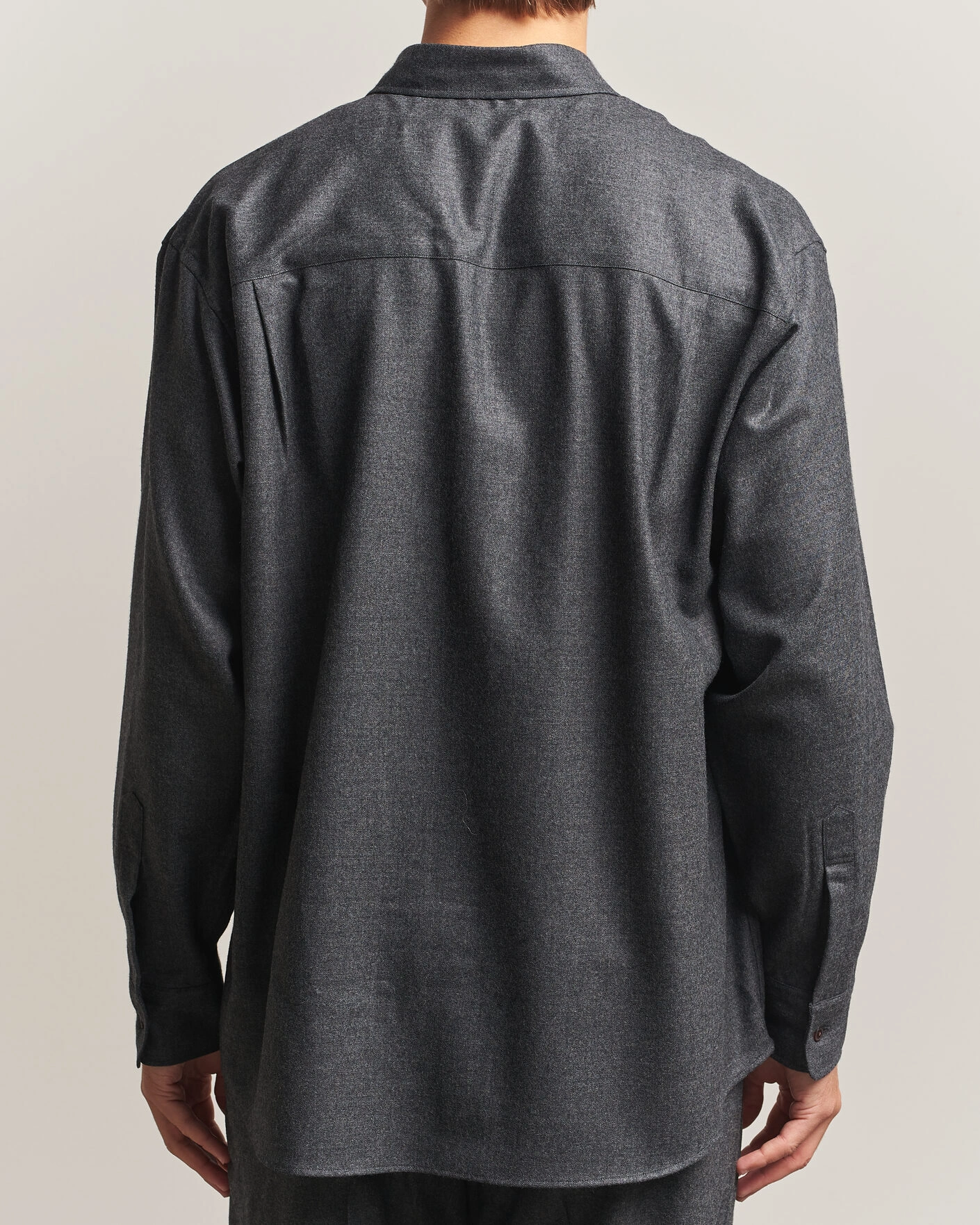 Herr | Skjortor | Auralee | Super Light Wool Shirt Charcoal
