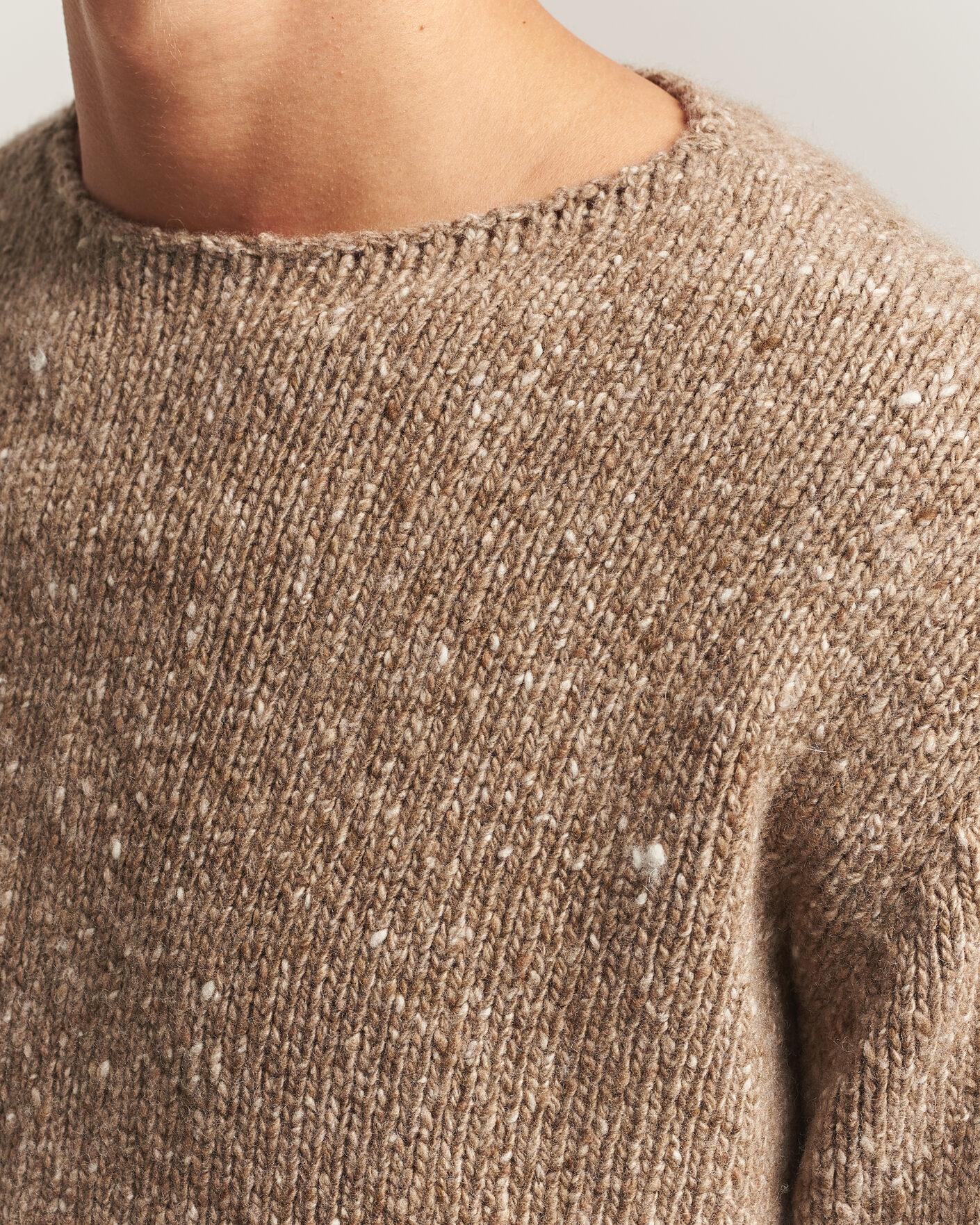 Herr | Tröjor | Auralee | Homespun Tweed Knit Pullover Top Brown