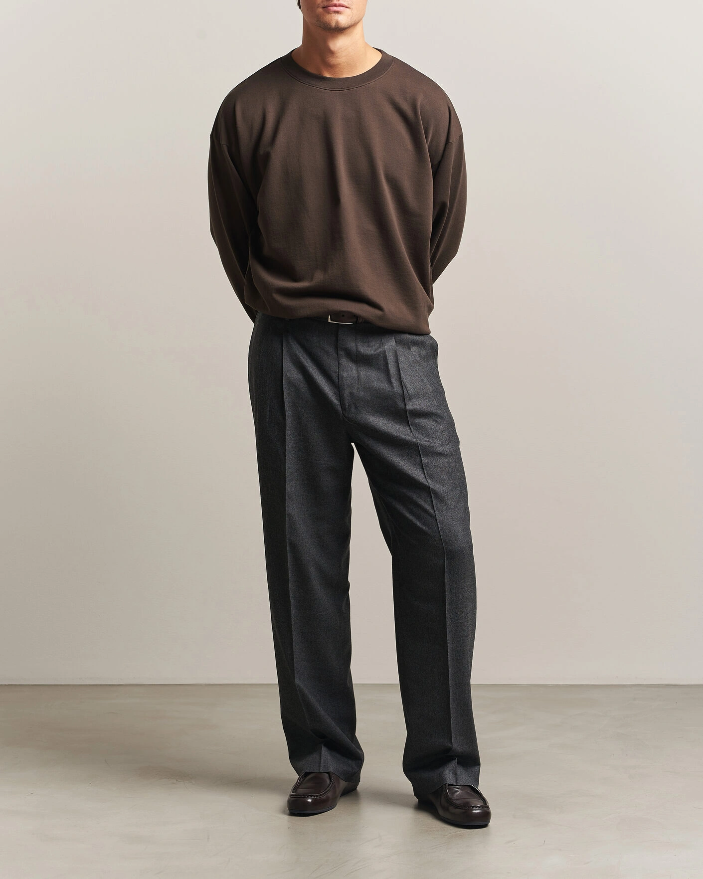 Herr | Tröjor | Auralee | Super High Gauge Sweat Pullover Dark Brown