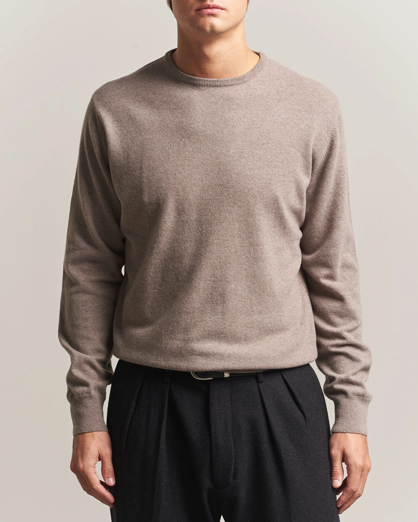 Herr | Tröjor | Morgano | Wool/Cashmere Crewneck Walnut