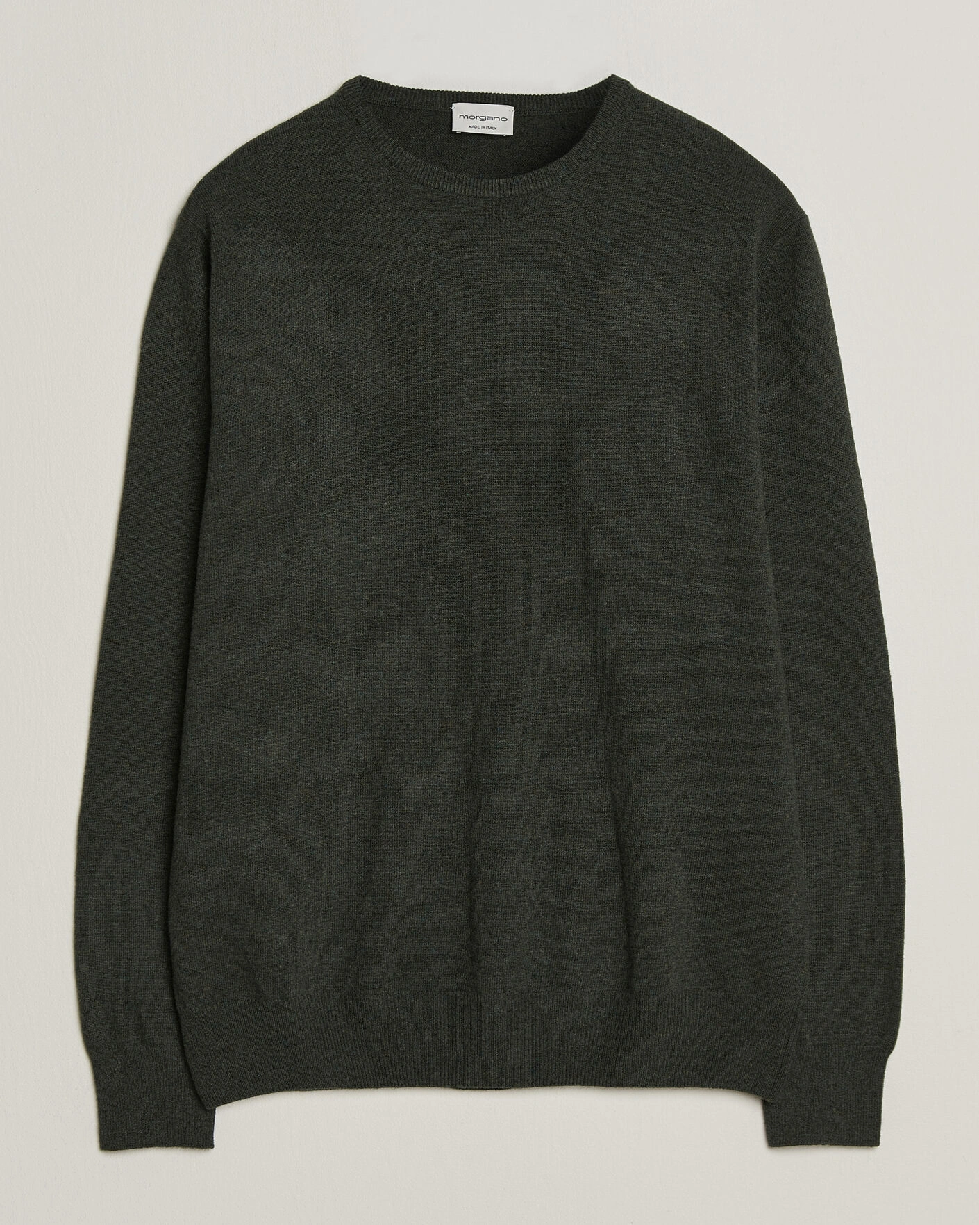 Herr | Tröjor | Morgano | Wool/Cashmere Crewneck Dark Green