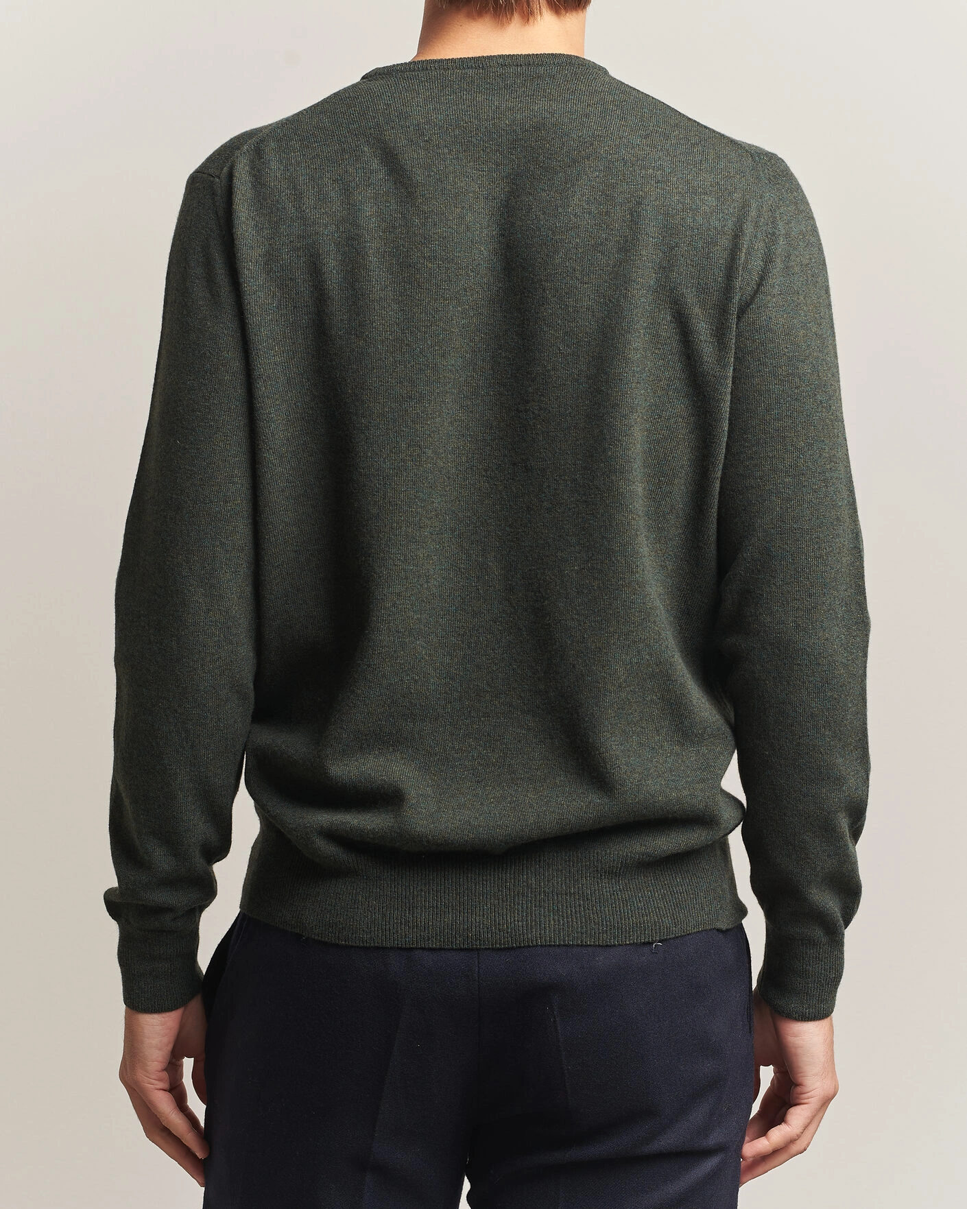 Herr | Tröjor | Morgano | Wool/Cashmere Crewneck Dark Green