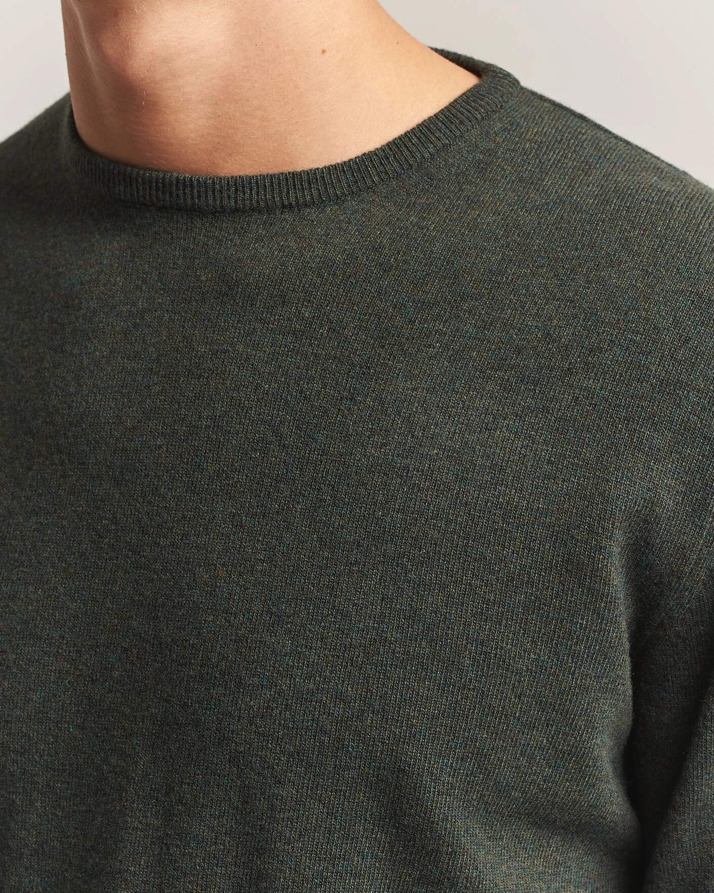 Herr | Tröjor | Morgano | Wool/Cashmere Crewneck Dark Green
